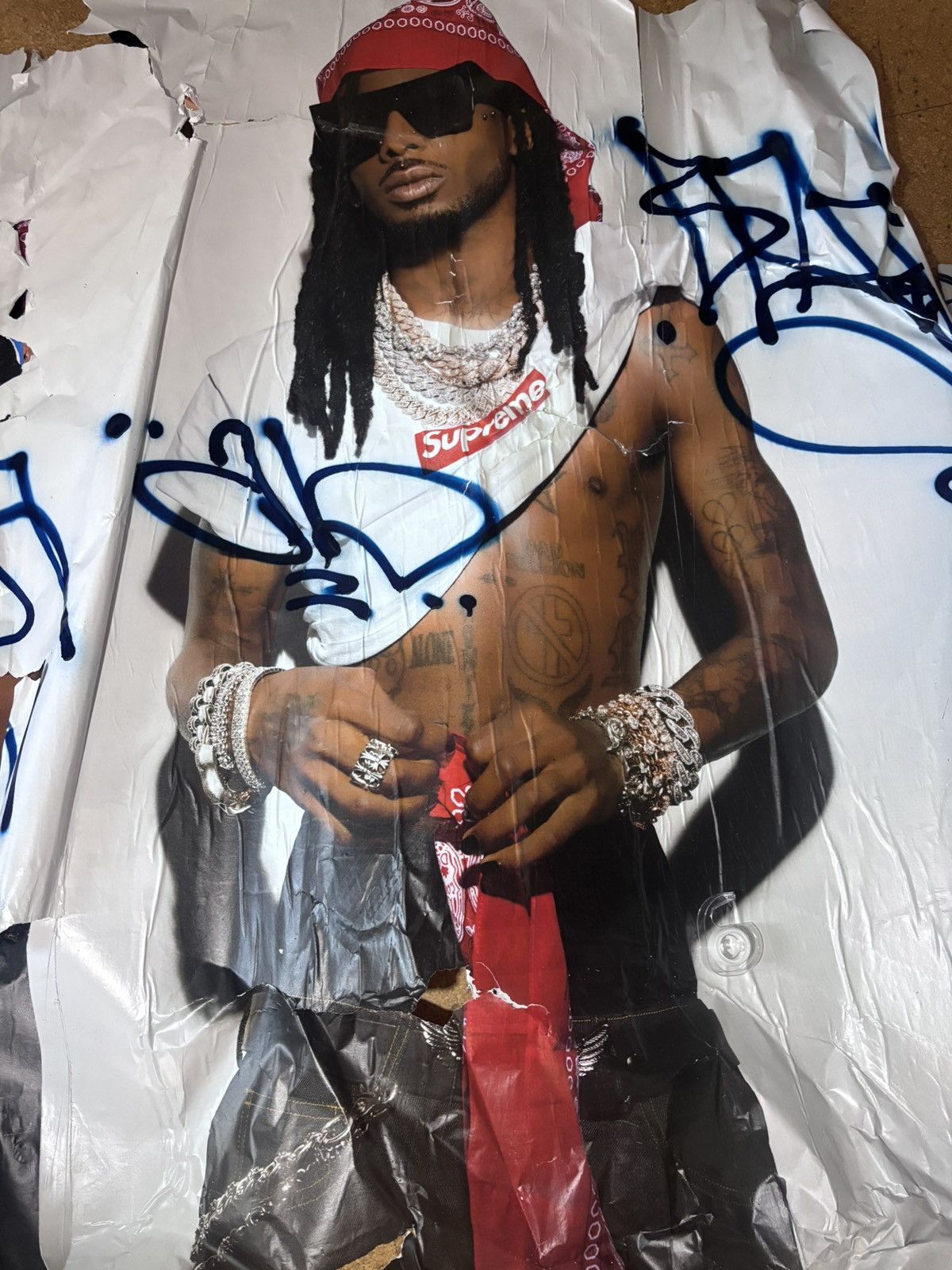 Supreme PLAYBOI CARTI SUPREME (6ft x 4.5ft) POSTER Size 46 - 6 Thumbnail