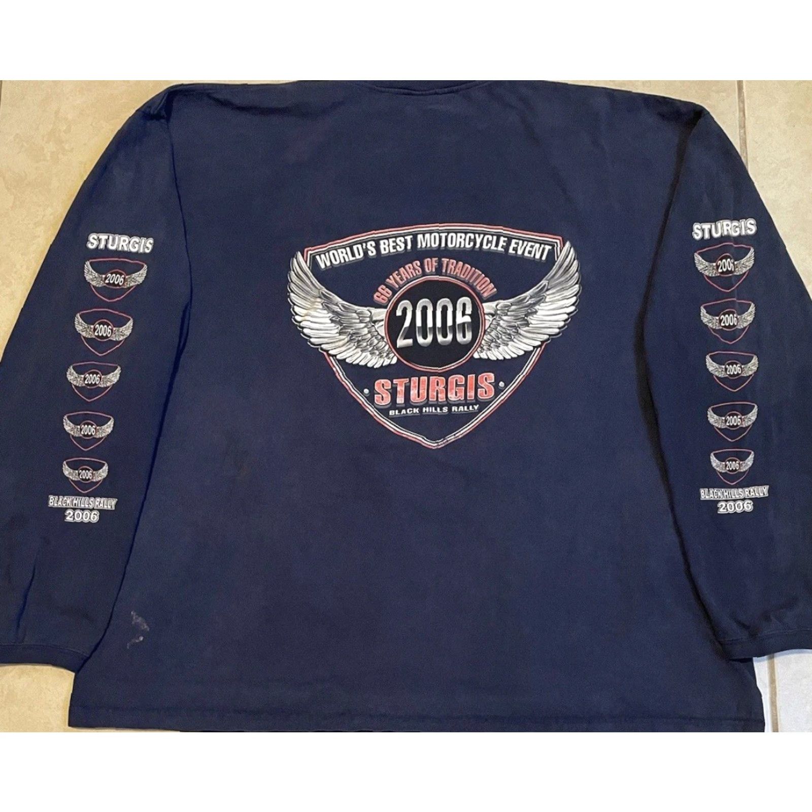 Harley Davidson VINTAGE Sturgis Faded Distress Shirt 3XL Harley-Davidson Biker Motorcycle Grunge 90s T-Shirt Mens Blue Harley Davidson Graphic Tee Size US XXL / EU 58 / 5 - 2 Thumbnail