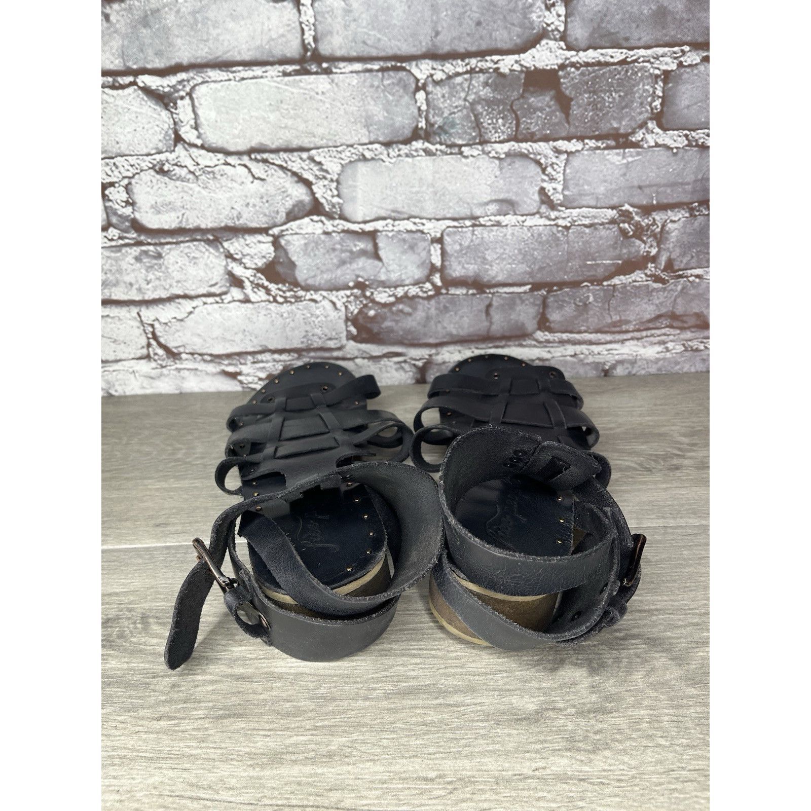 Free People Free People Marianne Black Leather Platform Gladiator Strapp Size US 10.5 / IT 40.5 - 6 Thumbnail