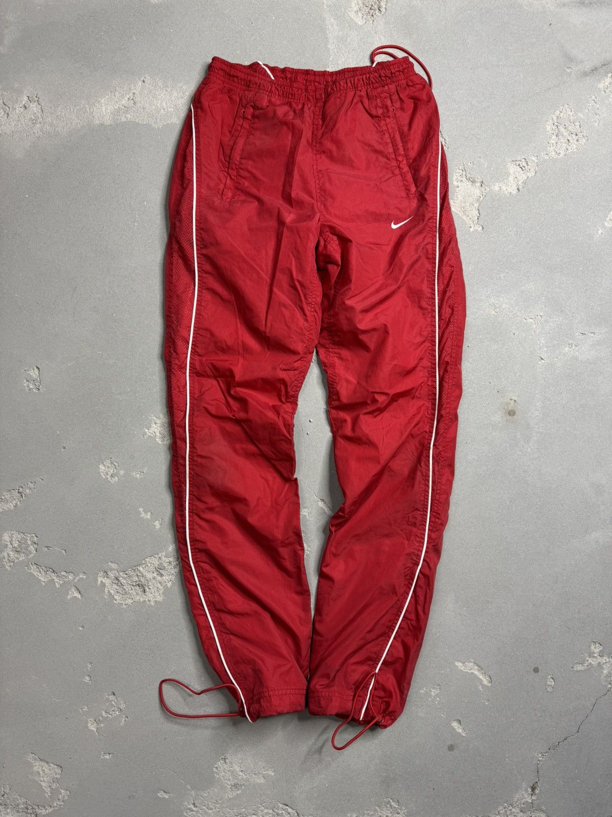 Vintage Nike Nylon Track Pants Striped 2000s Swoosh Joggers