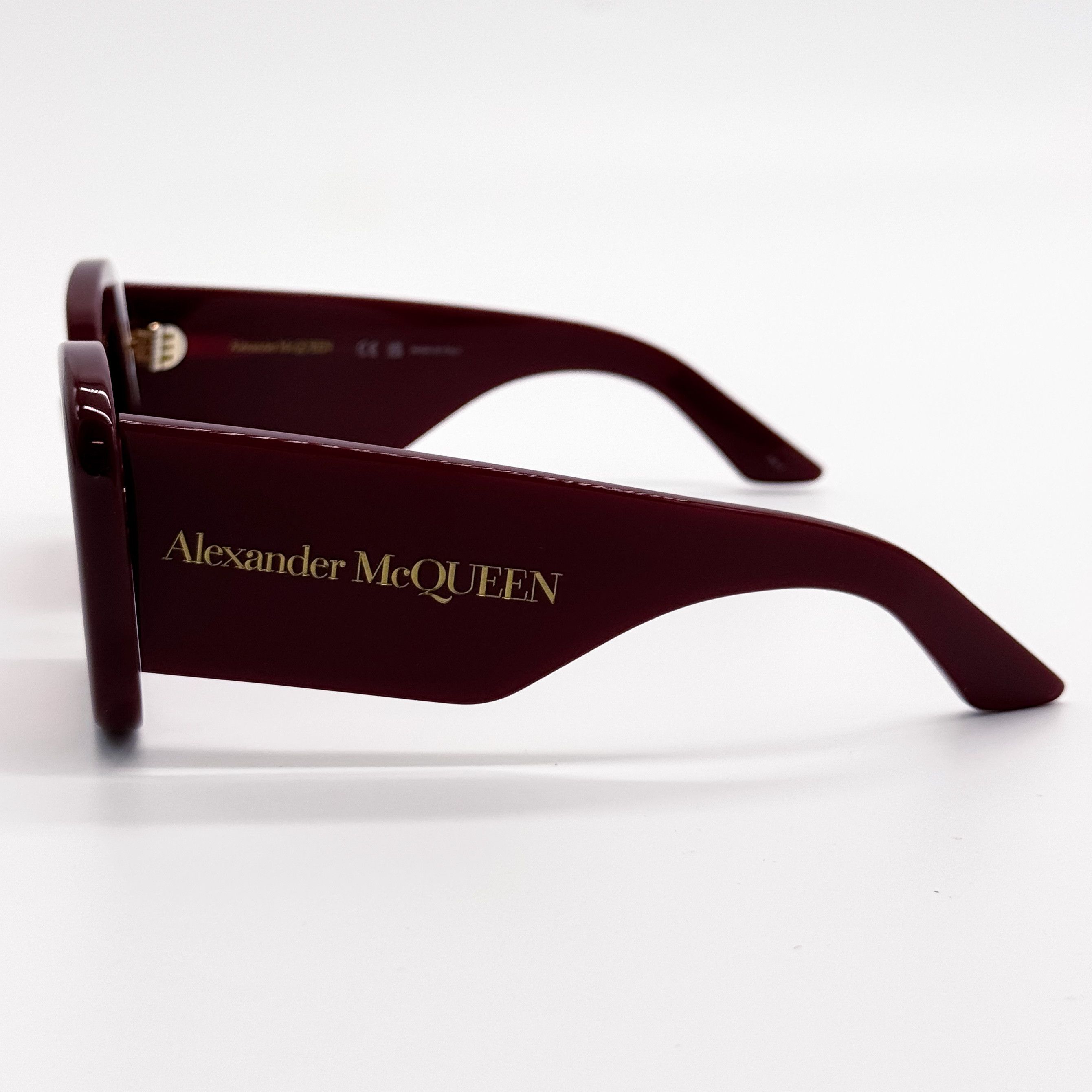 Alexander McQueen NEW ALEXANDER MCQUEEN AM0434S 006 WOMEN BURGUNDY SUNGLASSES Size ONE SIZE - 5 Thumbnail