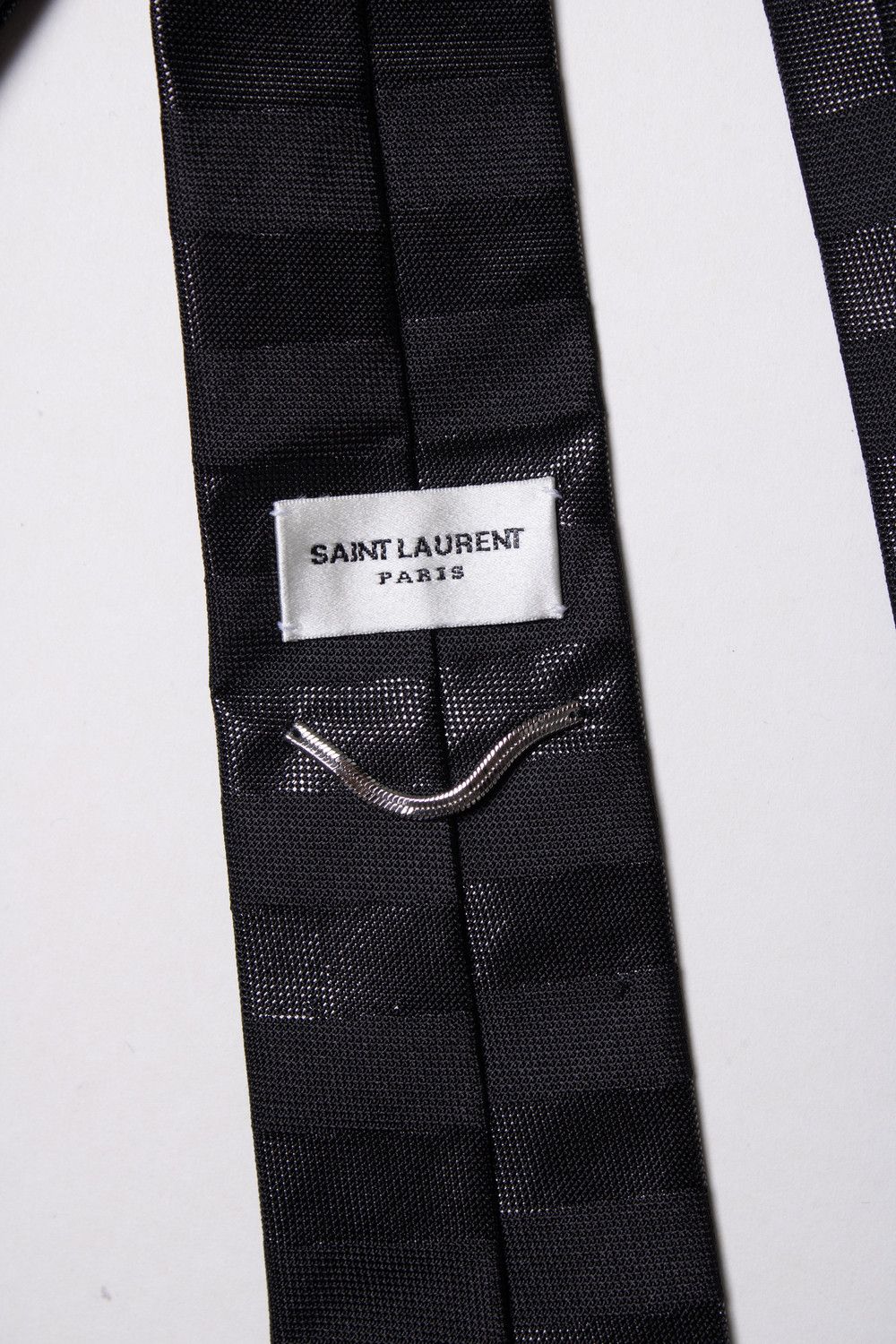 Saint Laurent Paris Saint Laurent, black striped structured tie Size ONE SIZE - 3 Thumbnail