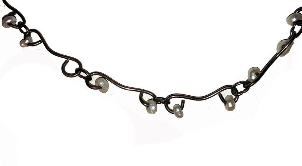 Handmade Mexican Hand Made Natural Pearl Bead Sterling Wire Necklace Size ONE SIZE - 3 Thumbnail