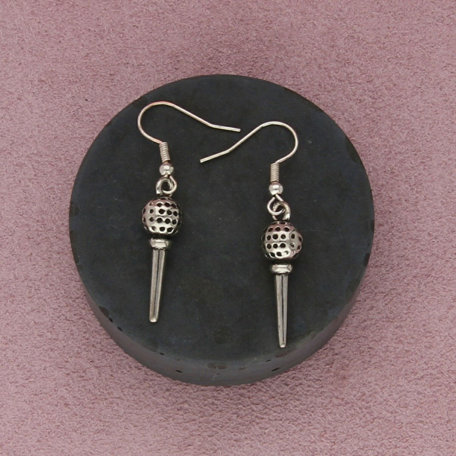 Sterling Silver sterling silver golf ball on tee dangle earrings Size ONE SIZE - 3 Thumbnail
