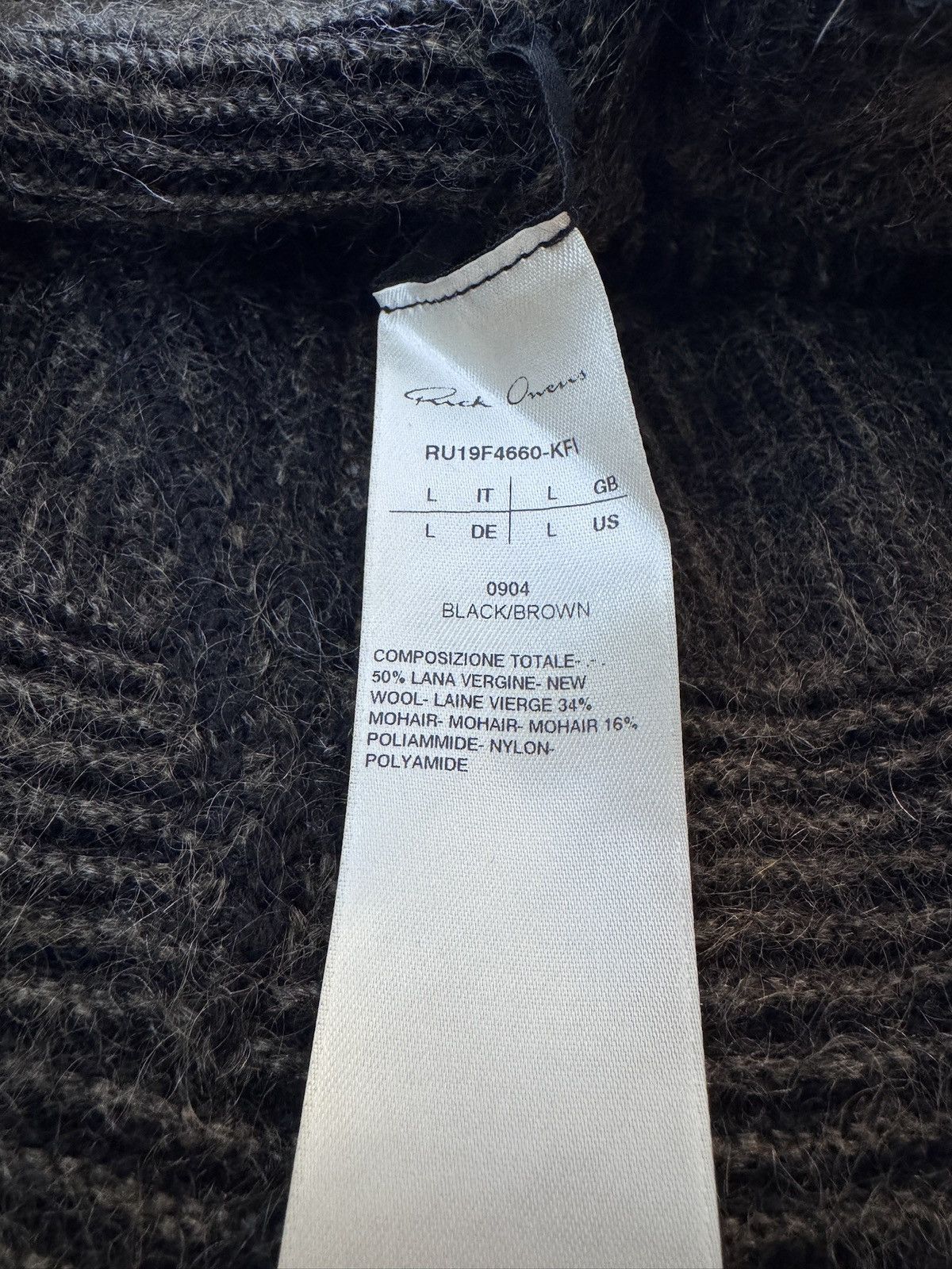 Rick Owens Rare FW19 LARRY Mohair Sweater Size US L / EU 52-54 / 3 - 3 Thumbnail
