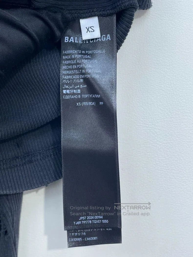 Balenciaga Balenciaga Distressed Gray Fitted Top. Size US XS / EU 42 / 0 - 7 Thumbnail