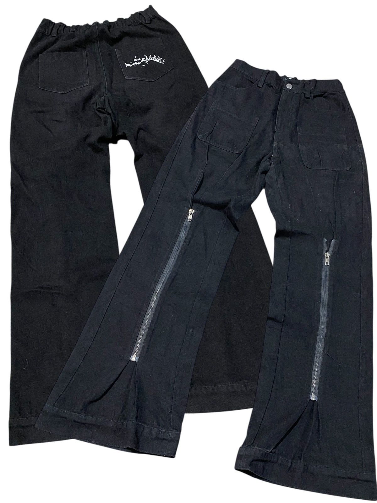 Japanese Brand Baggy Flare Nier Clothing Front Zip Up p181 Size US 28 / EU 44 - 1 Thumbnail