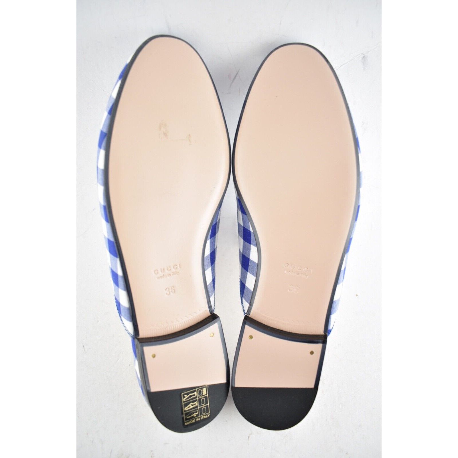 Gucci Gucci Princetown Blue White Plaid Check Slide Loafer Mule Size US 6 / IT 36 - 12 Thumbnail