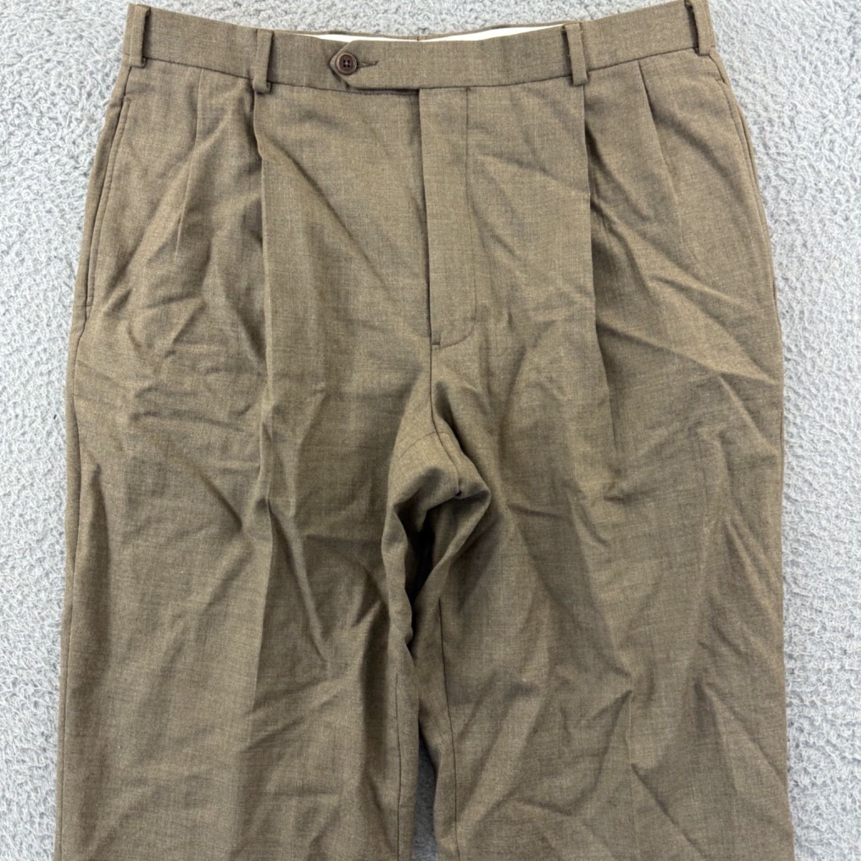 Brooks Brothers Brooks Brothers 346 Dress Pants Men’s 34x30 Brown Wool Pleated Zip Trousers Button Hook & Eye Pocket Slash Pockets Straight Regular Size 34 Size US 34 / EU 50 - 3 Thumbnail