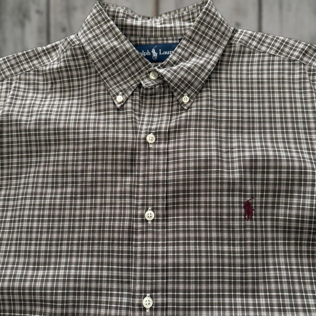 Ralph Lauren Ralph Lauren Shirt Mens L Long Sleeve Brown Plaid 100% Cotton Button-Up Classic Fit Balancing Casual American Style Size US L / EU 52-54 / 3 - 1 Thumbnail