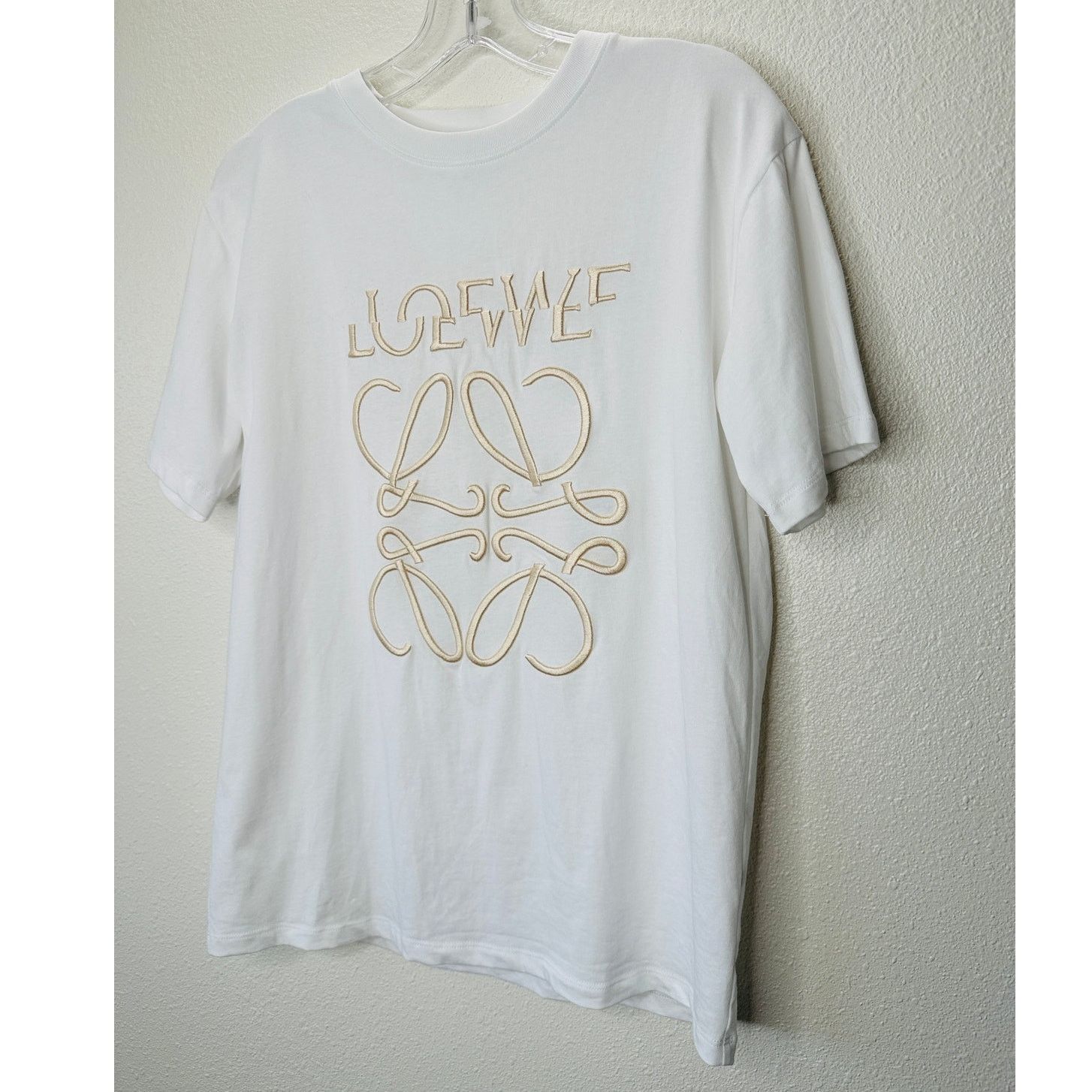 Loewe Loewe White Short Sleeve Cream Embroidered Logo Graphic Tee Size US S / EU 44-46 / 1 - 4 Thumbnail