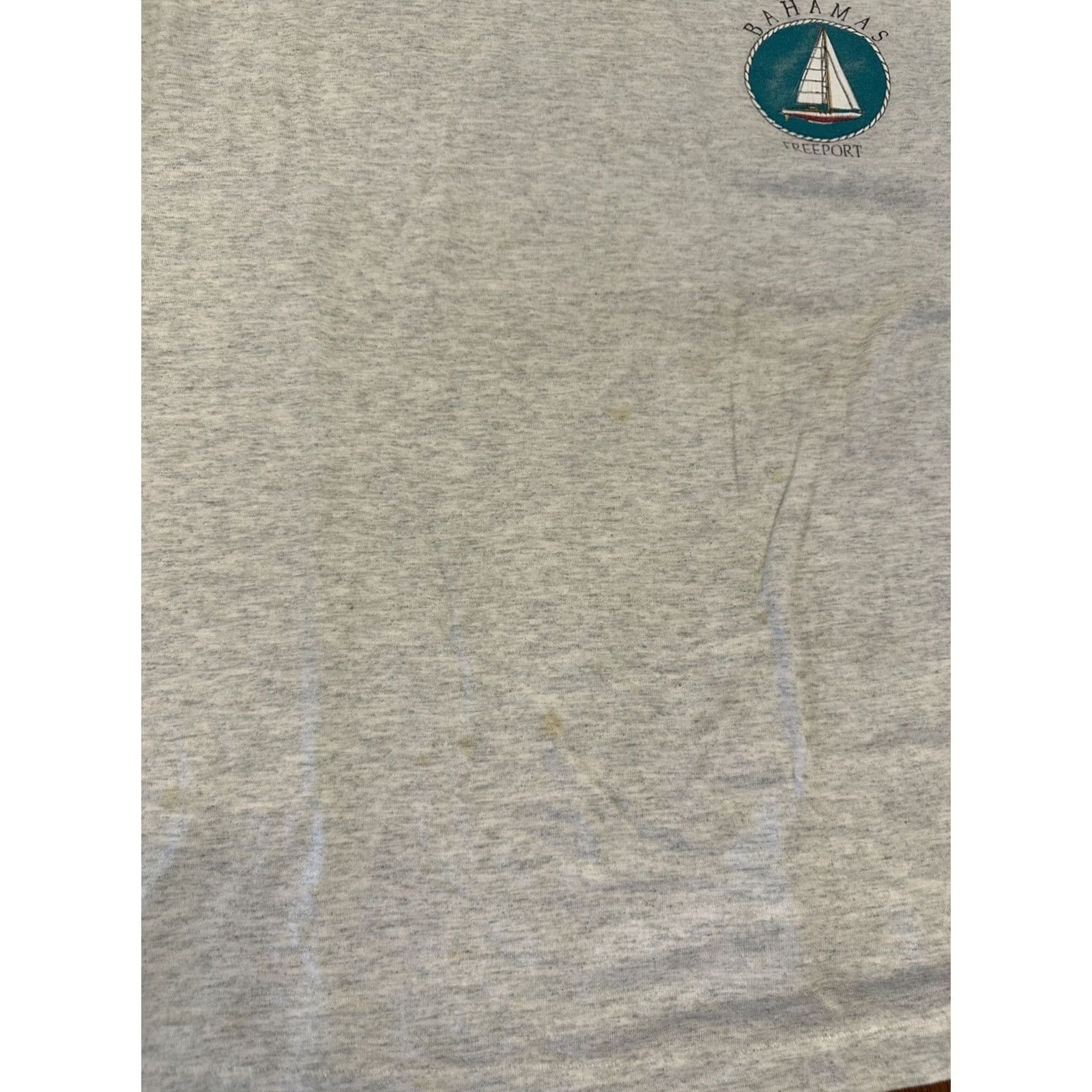 Fruit Of The Loom VINTAGE Fruit of the Loom Freeport Bahamas T Shirt L Gray 90s Stitch Mens Size US L / EU 52-54 / 3 - 2 Thumbnail