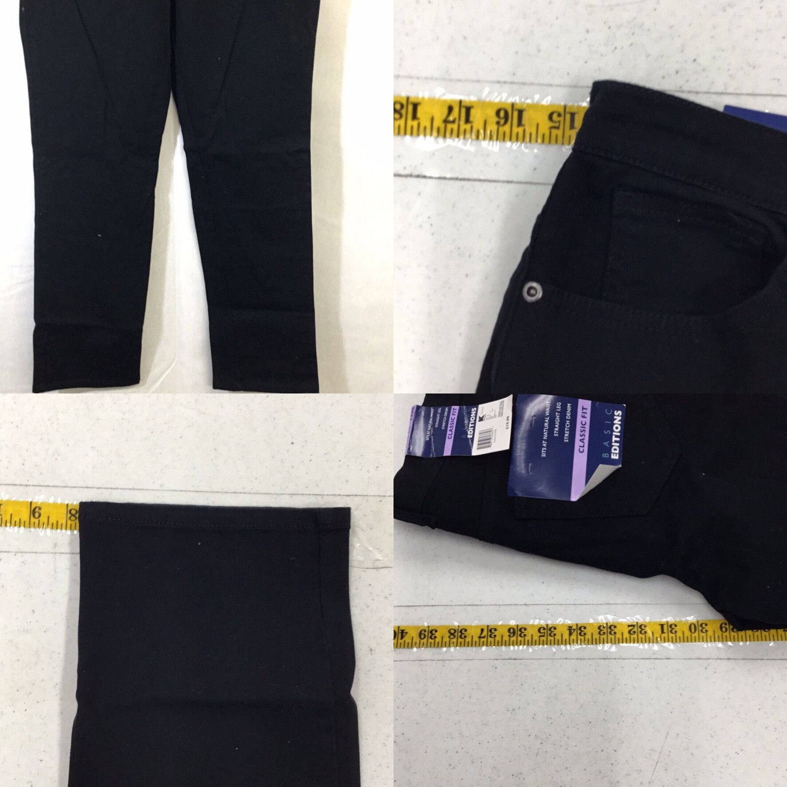 Basic Editions Basic Editions Womens Black Classic Fit Stretch Straight Leg Jeans Size 8 Avg Grailed