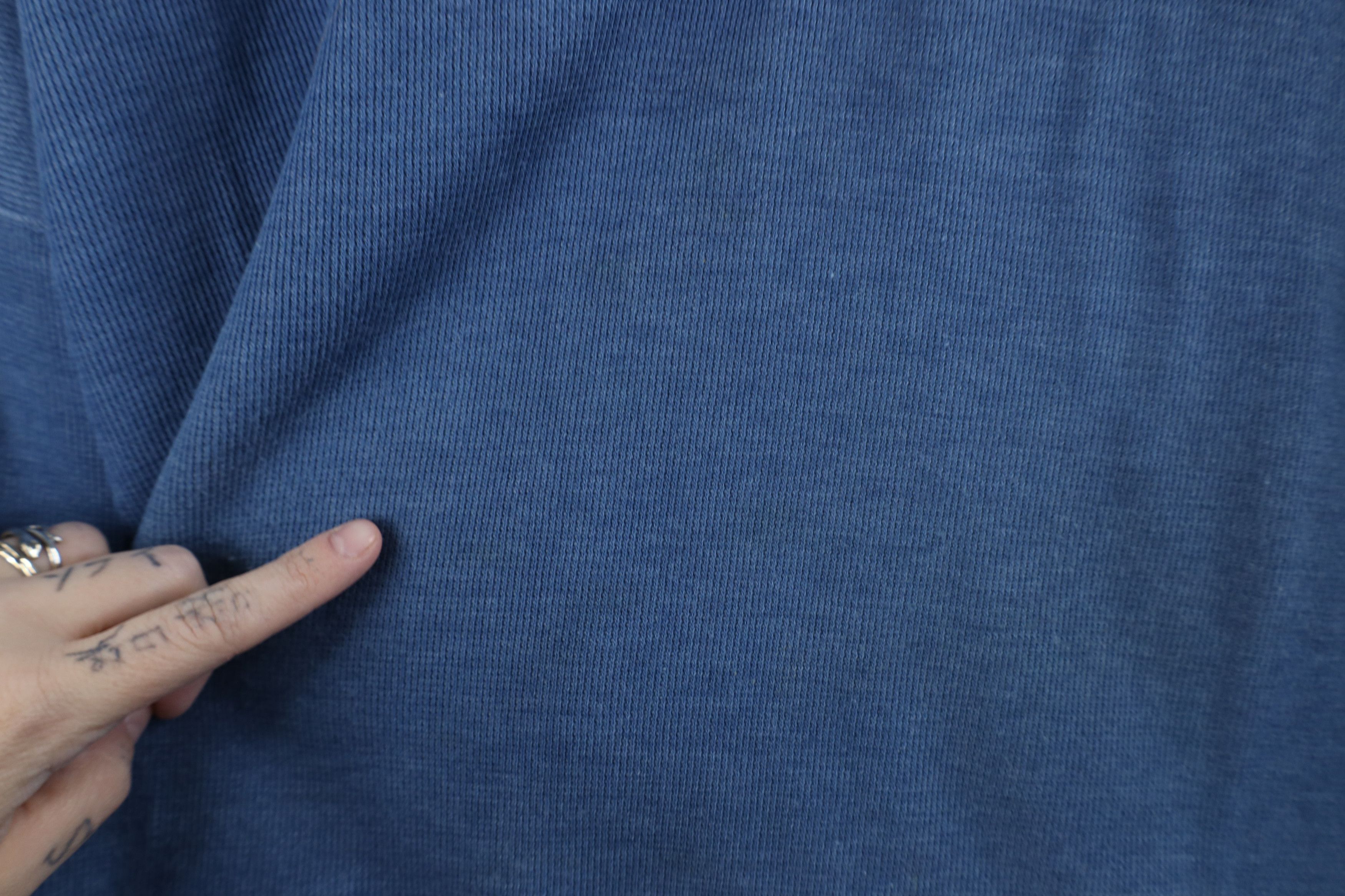 Express × Vintage Vintage 90s Express Baggy Thermal Ribbed Knit T-Shirt Blue Size L / US 10 / IT 46 - 7 Thumbnail