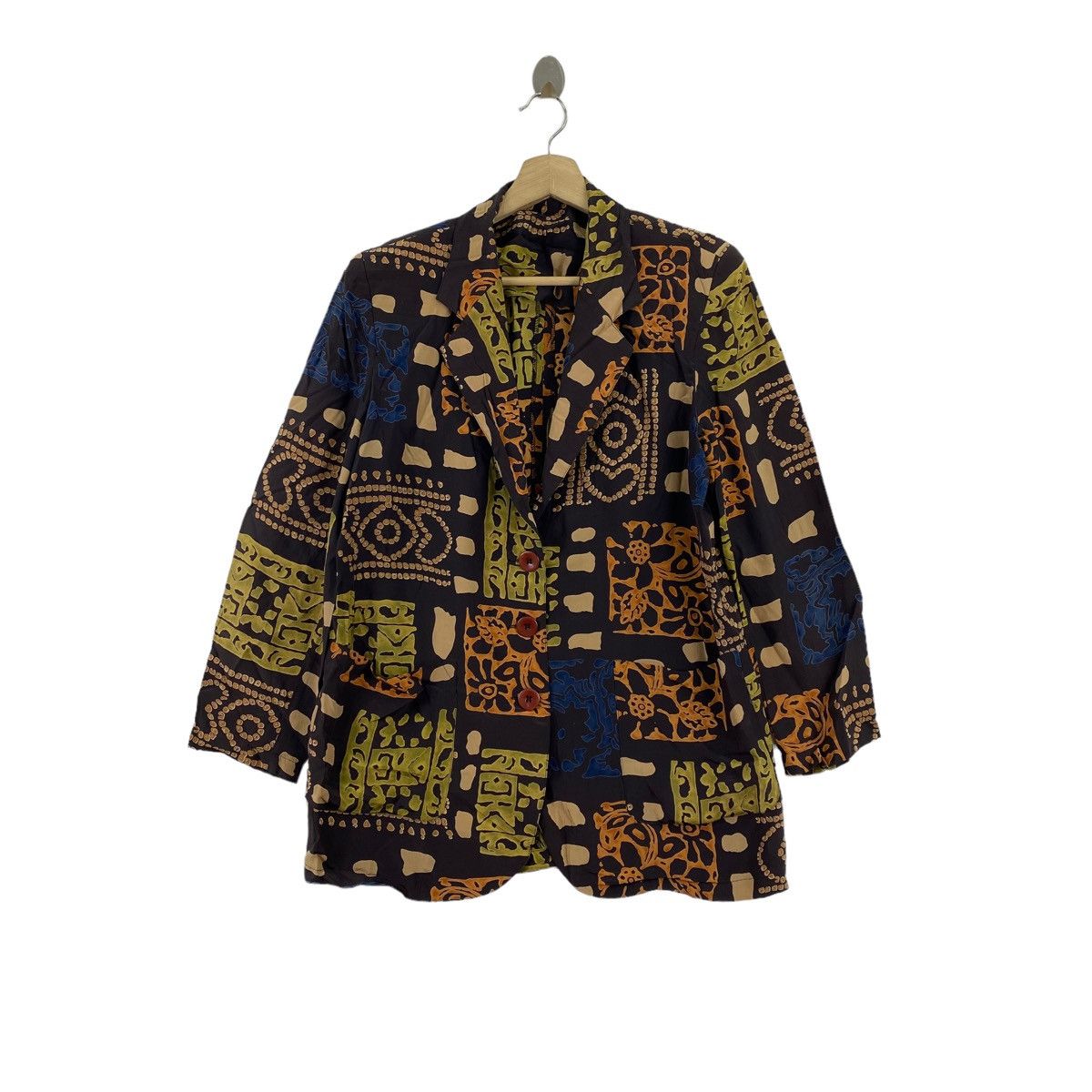 GIANCARLO VALENTINO Italian Brand Overprint Design Blazer