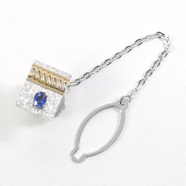 Other Other K18 Yellow Gold K14 White Gold Alloy Sapphire Pin Brooch Metal Brooch in Great Condition Size ONE SIZE - 1 Thumbnail