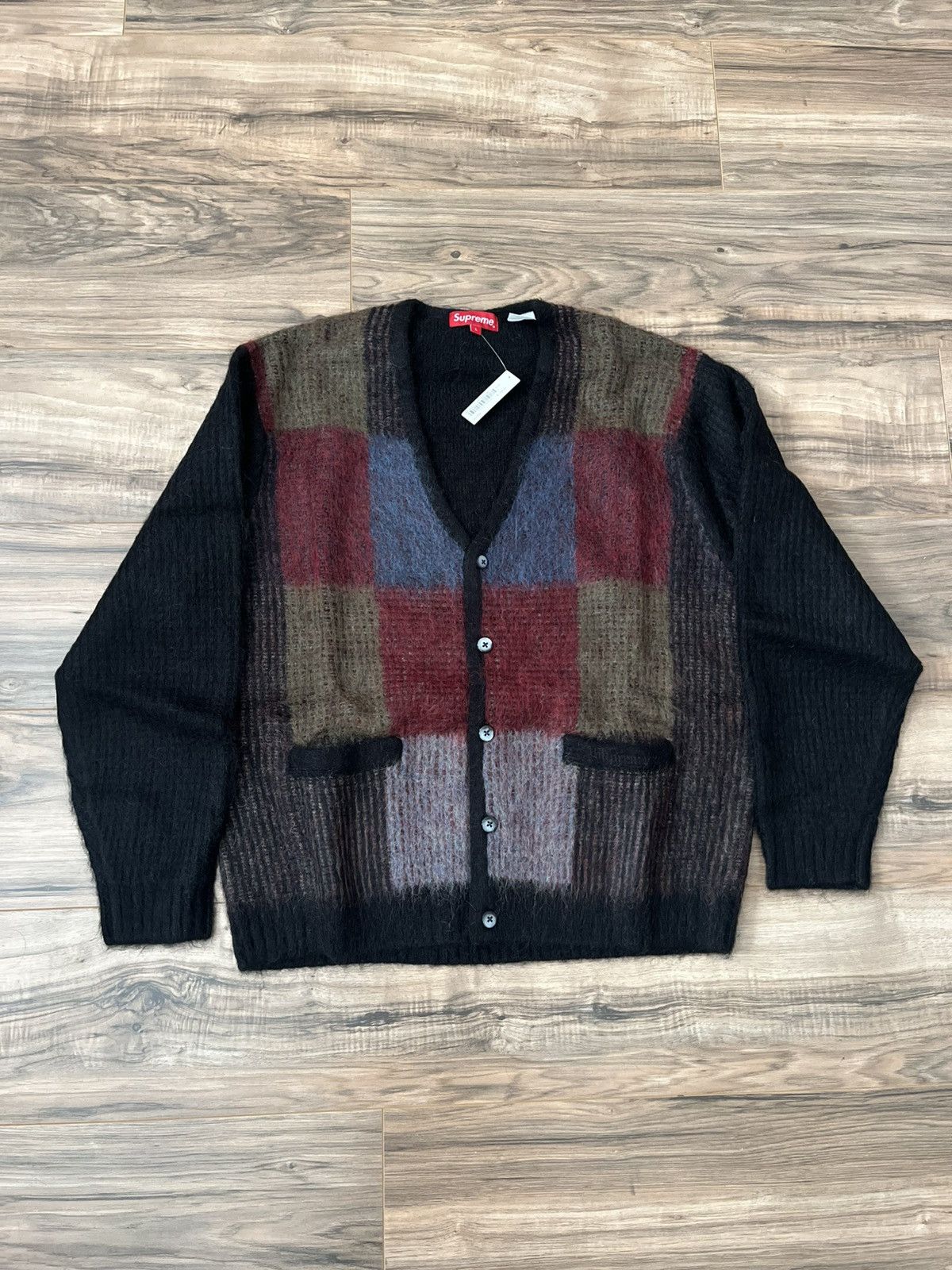 Supreme Supreme Brushed Grid Cardigan Size US L / EU 52-54 / 3 - 1 Thumbnail