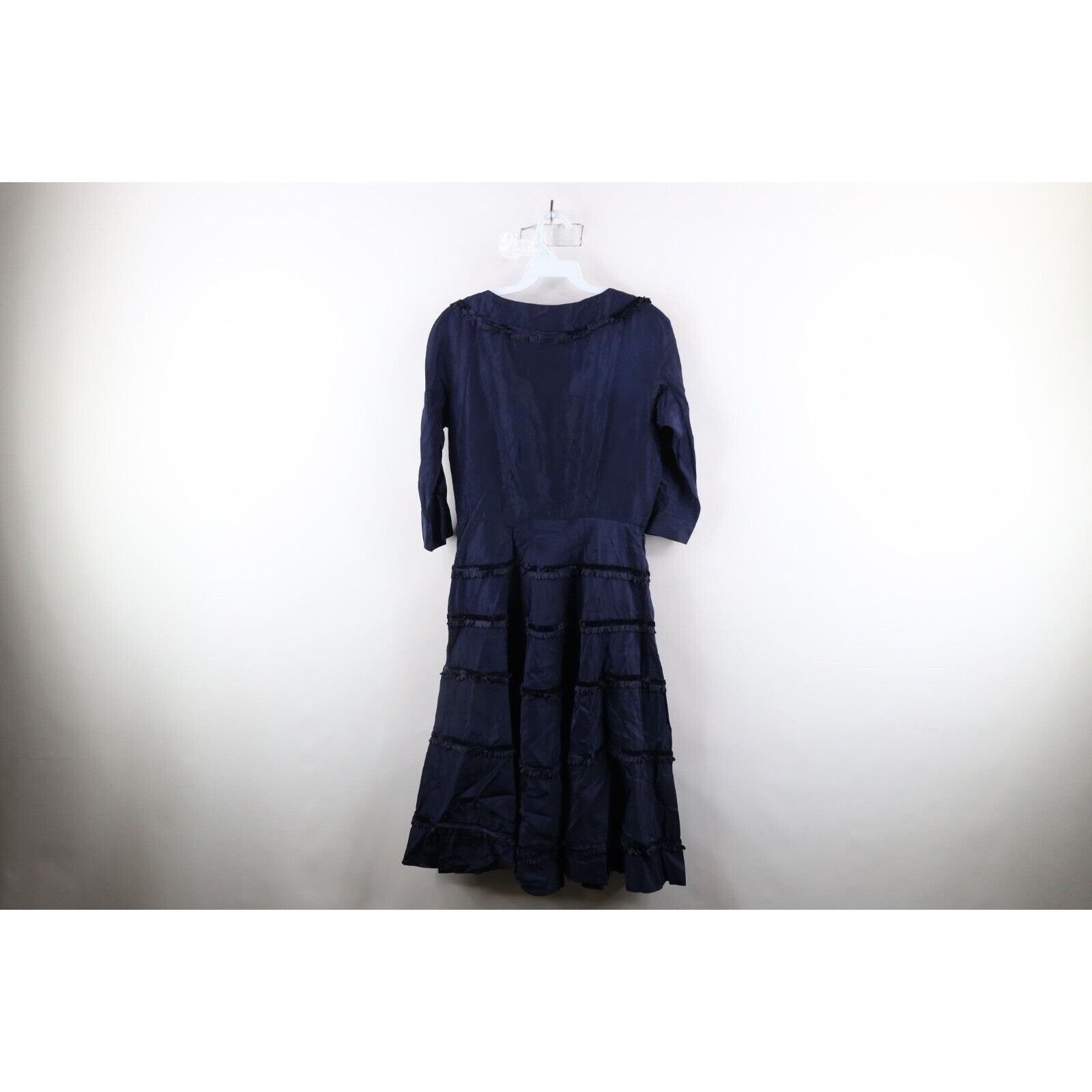Vintage Vintage 50s 60s Rockabilly Distressed Velvet Fringed Dress Size M / US 6-8 / IT 42-44 - 13 Thumbnail