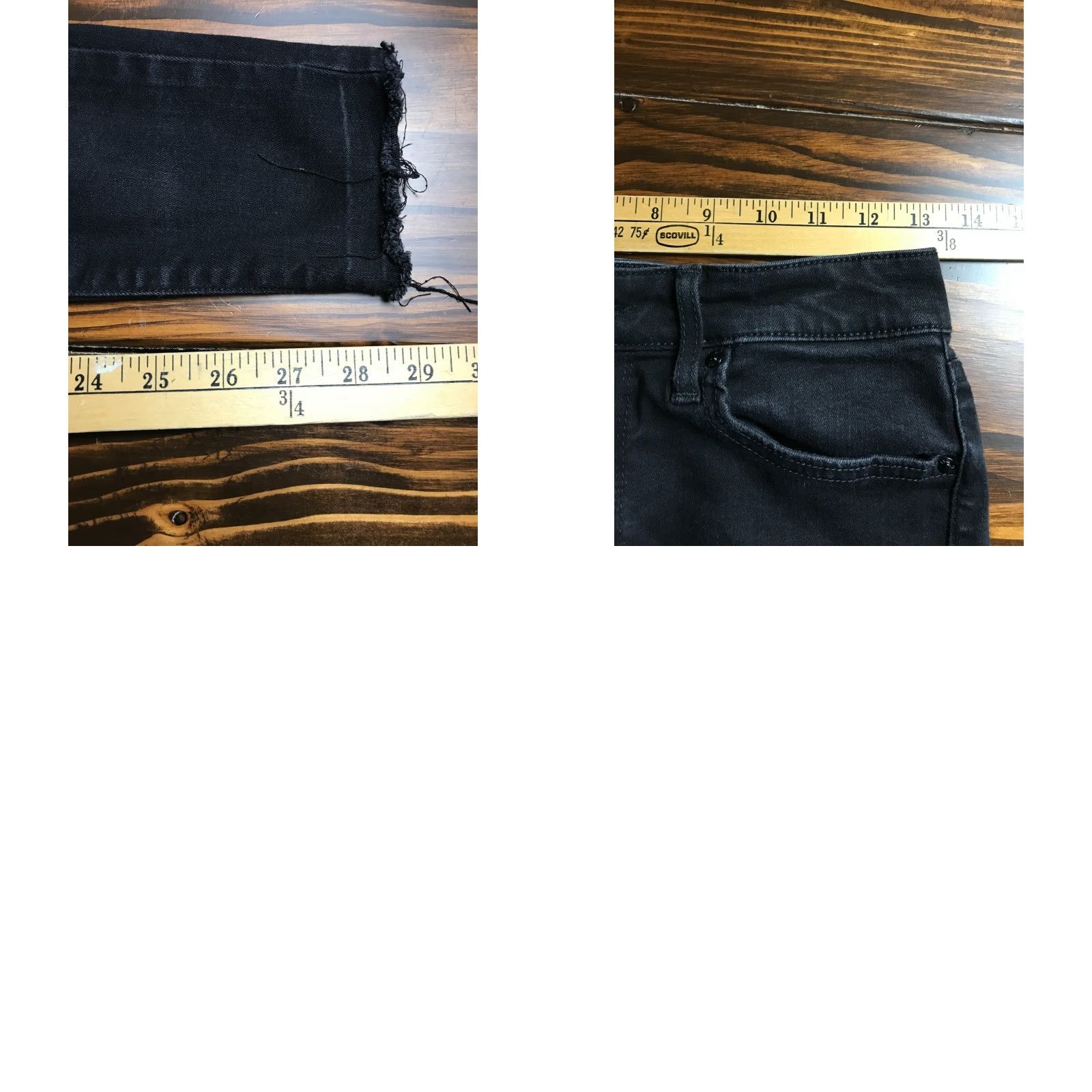 Vintage William Rast Jeans Women's Size 27 Black Denim High Rise Distressed Sculpted Size 27" / US 4 / IT 40 - 8 Thumbnail
