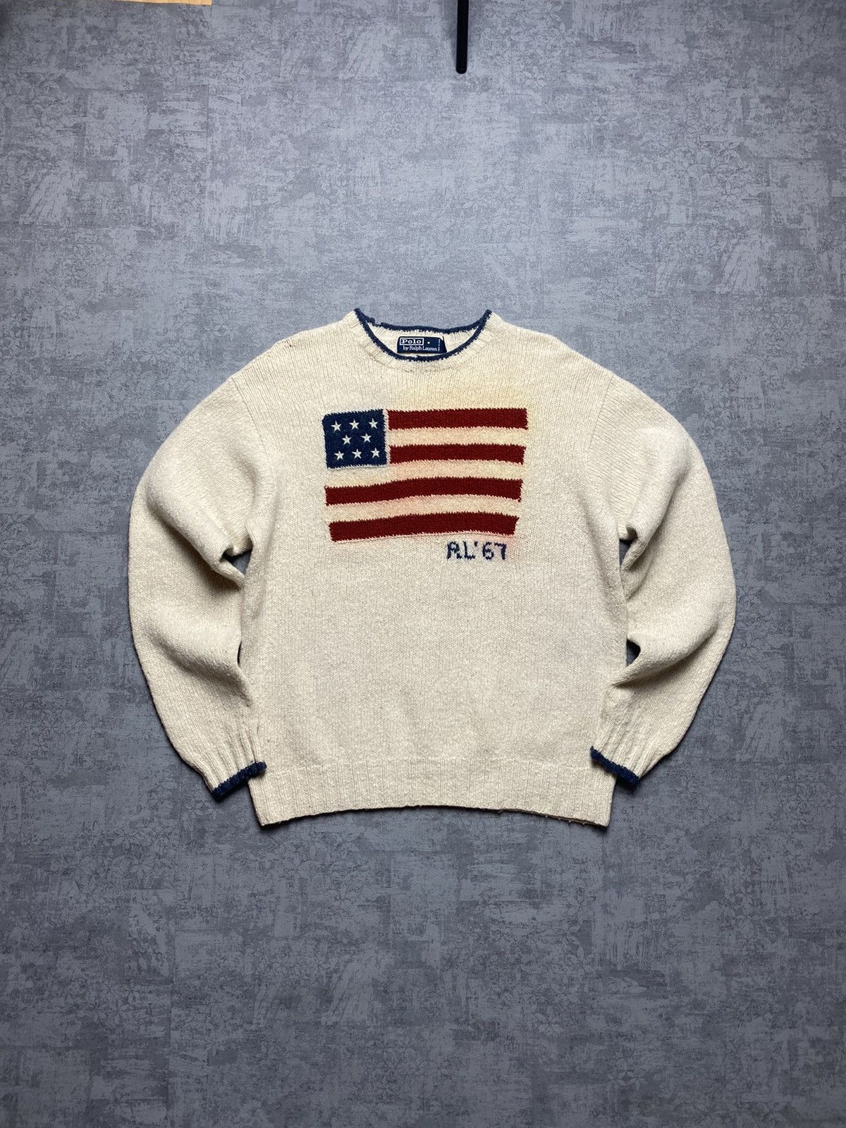Ralph Lauren Vintage 67 Polo Ralph Lauren Sweater Wool Flag Knit Rare Size US M / EU 48-50 / 2 - 1 Thumbnail