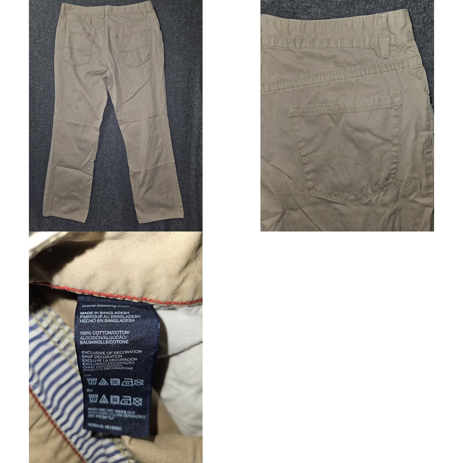 Tommy Hilfiger Tommy Hilfiger Pants Mens 34x32 Beige Straight Leg Casual Chino Cotton Khakis Size US 34 / EU 50 - 8 Thumbnail