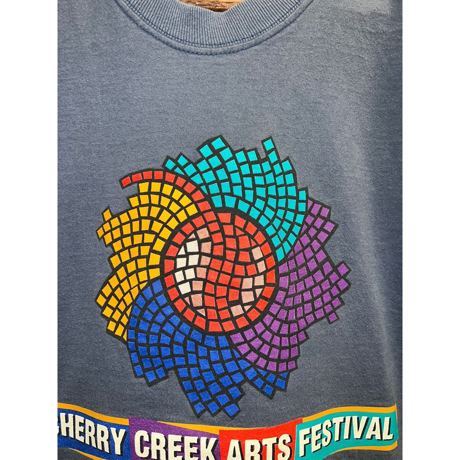 Fruit Of The Loom Vintage Cherry Creek Shirt Arts Festival Blue Art Tee 90s M Size US M / EU 48-50 / 2 - 3 Thumbnail