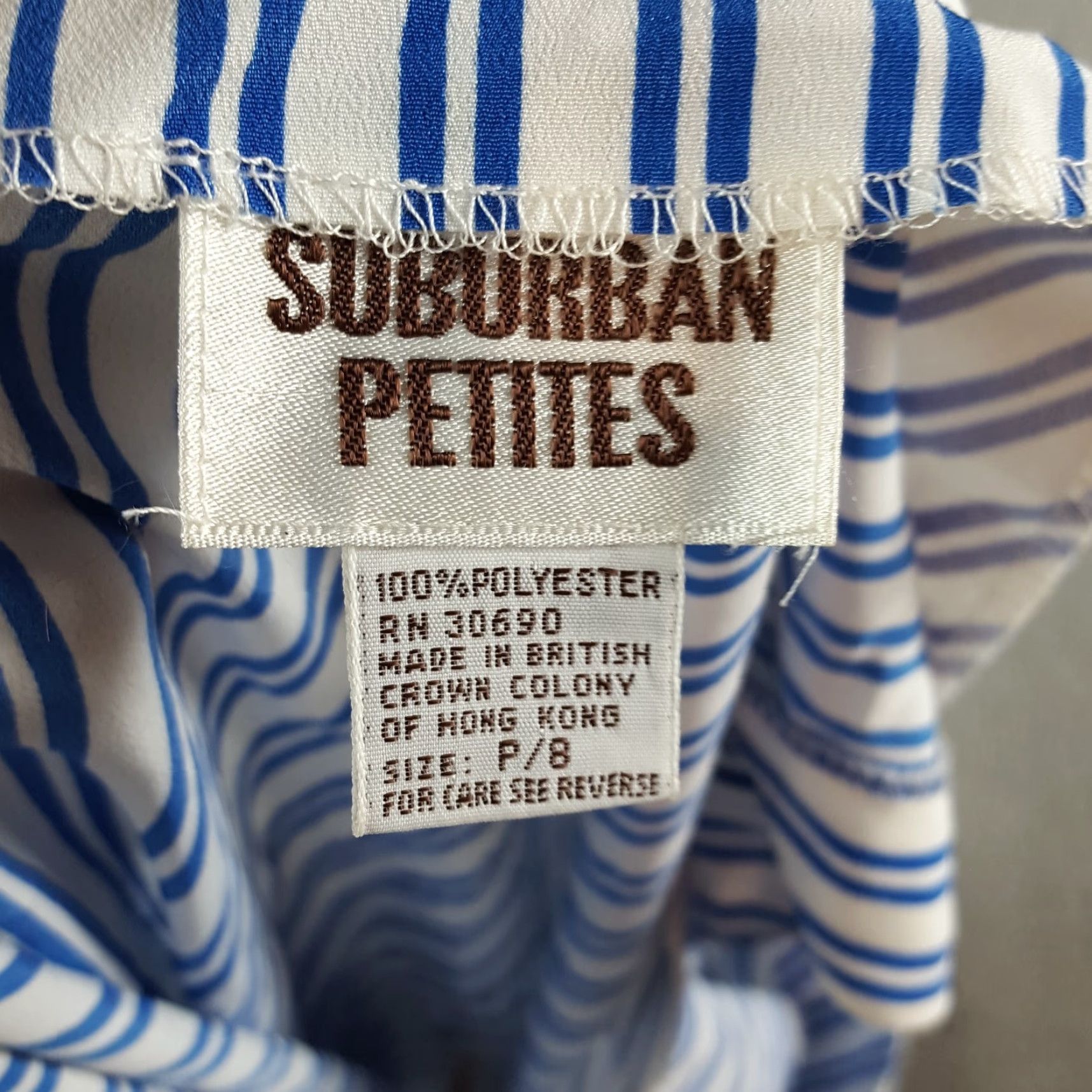Vintage VINTAGE Suburban Tank Shirt Women 8 Petite Sleeveless 80s 90s Blue Stripe T Shirt Size M / US 6-8 / IT 42-44 - 5 Thumbnail