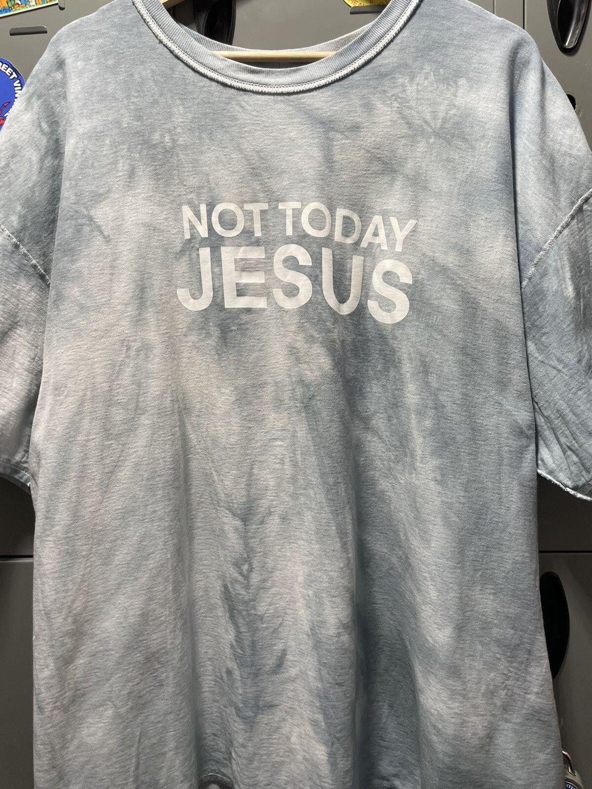 Vintage NOT TODAY JESUS statement text art goth metal tie dye rock Size US XXL / EU 58 / 5 - 2 Thumbnail