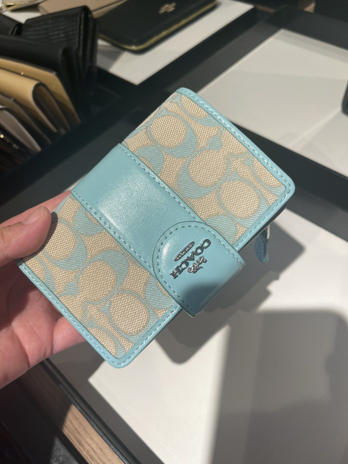Coach Coach CT922 Medium Corner Zip Wallet Signature Jacquard blue Size ONE SIZE - 6 Thumbnail
