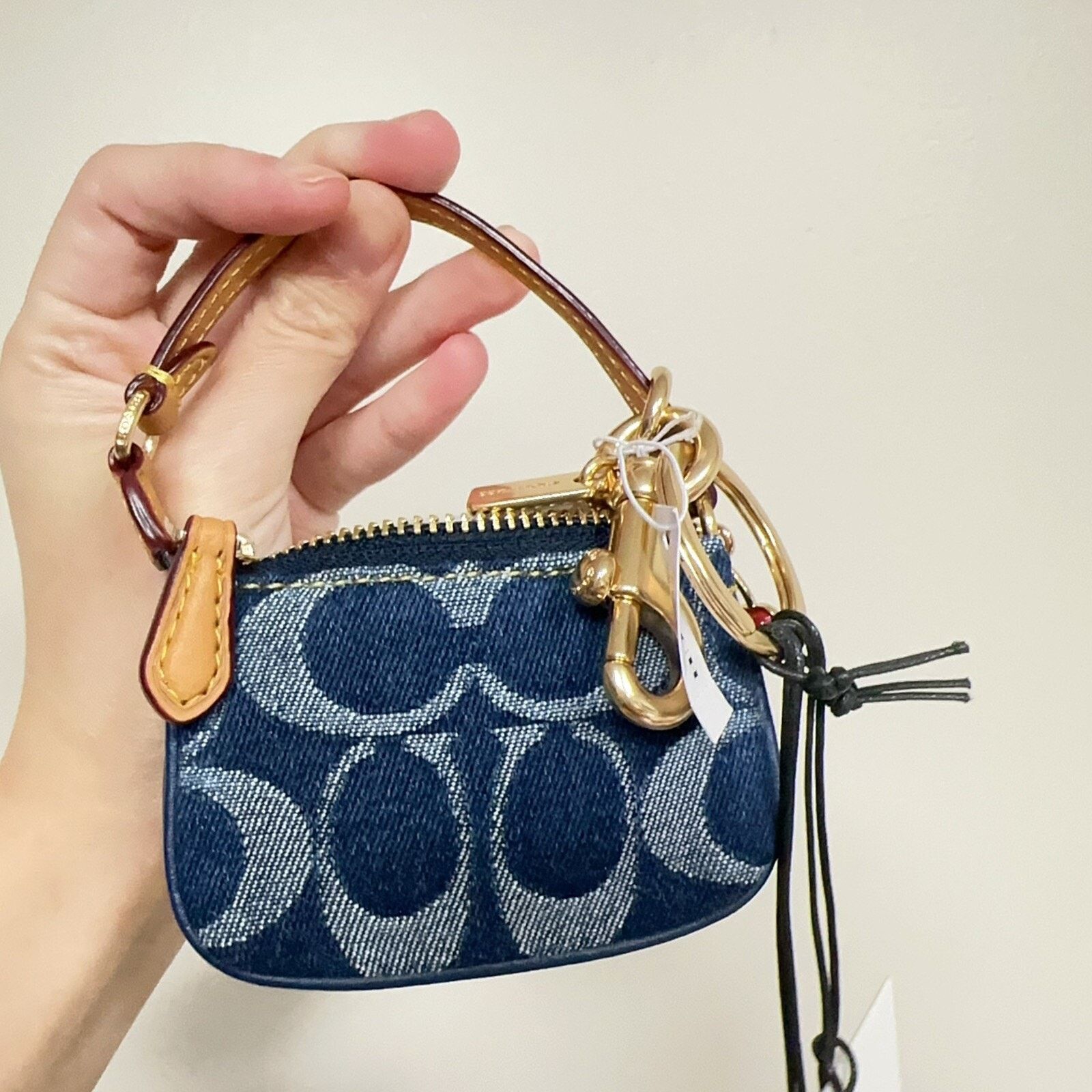 Coach NWT Coach CZ085 Mini Nolita Bag Charm Signature Denim Size ONE SIZE - 6 Thumbnail