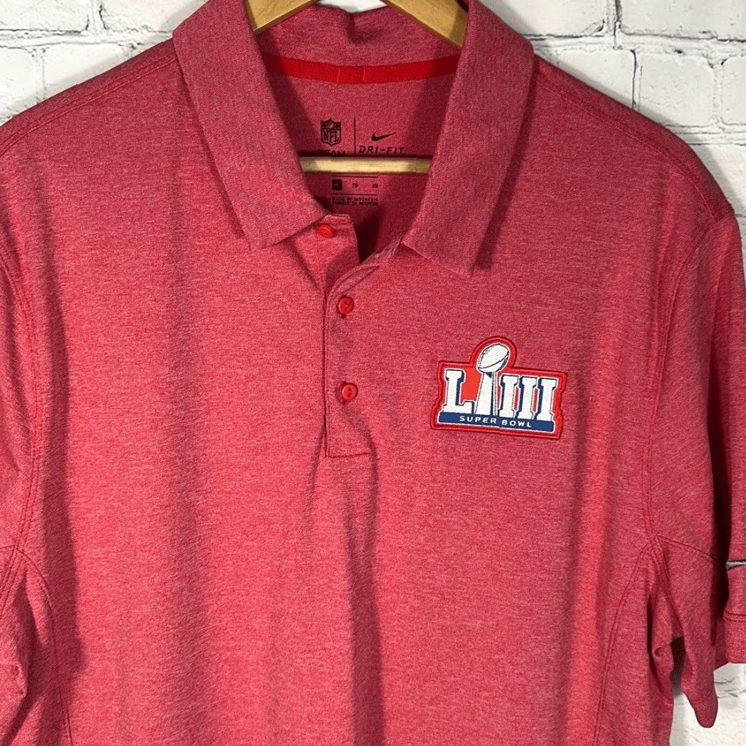 NFL Nike Super Bowl 53 LIII Red Mens Polo Shirt XL Dri-Fit NFL Team Apparel Shirt Size US XL / EU 56 / 4 - 2 Thumbnail