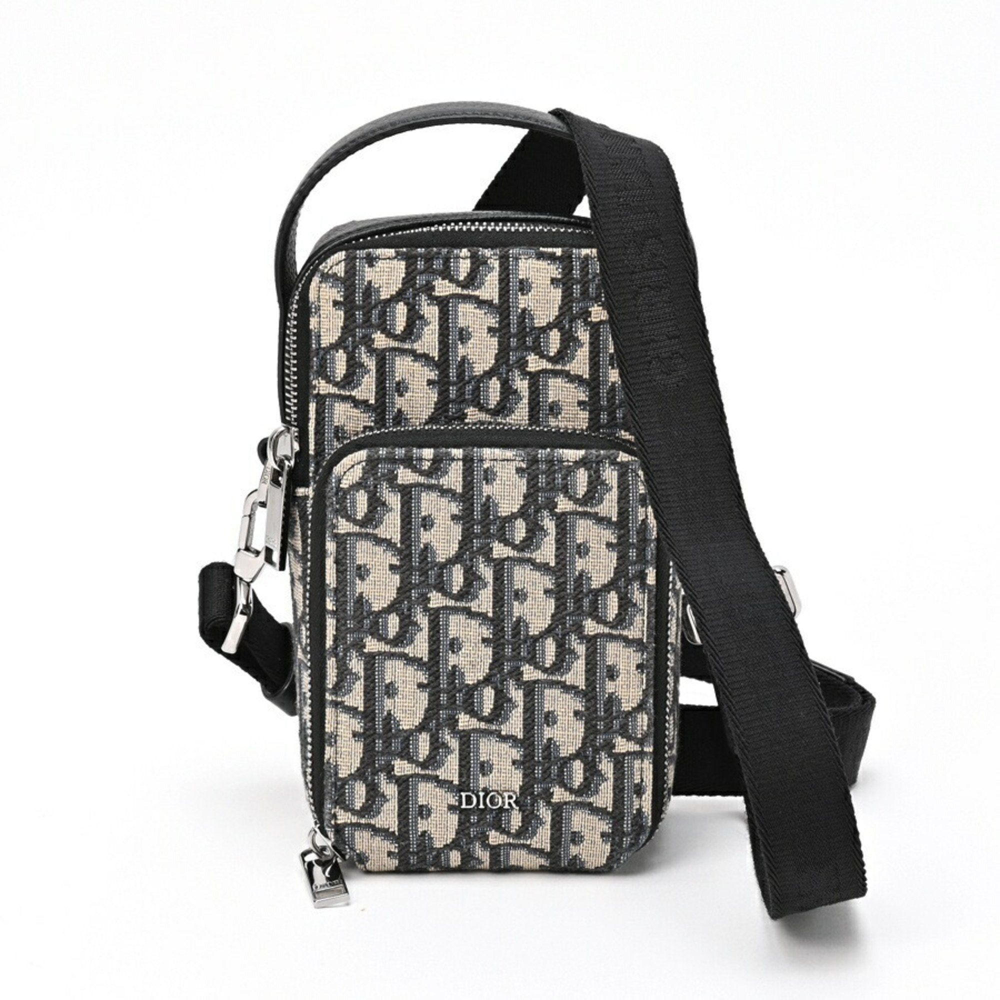 image of Christian Dior Dior Rider Micro Pouch Shoulder 2Obca326Yse_H05E Beige Black S-155287 in White, Wome