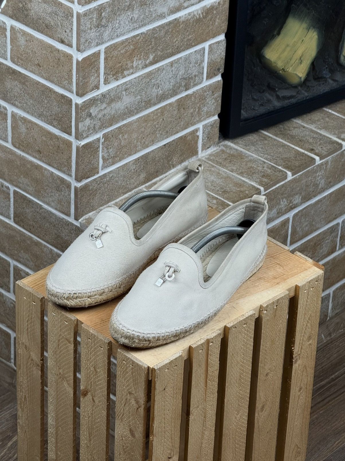 Loro Piana Loro Piana White Suede Espadrilles Size US 11 / IT 41 - 3 Thumbnail