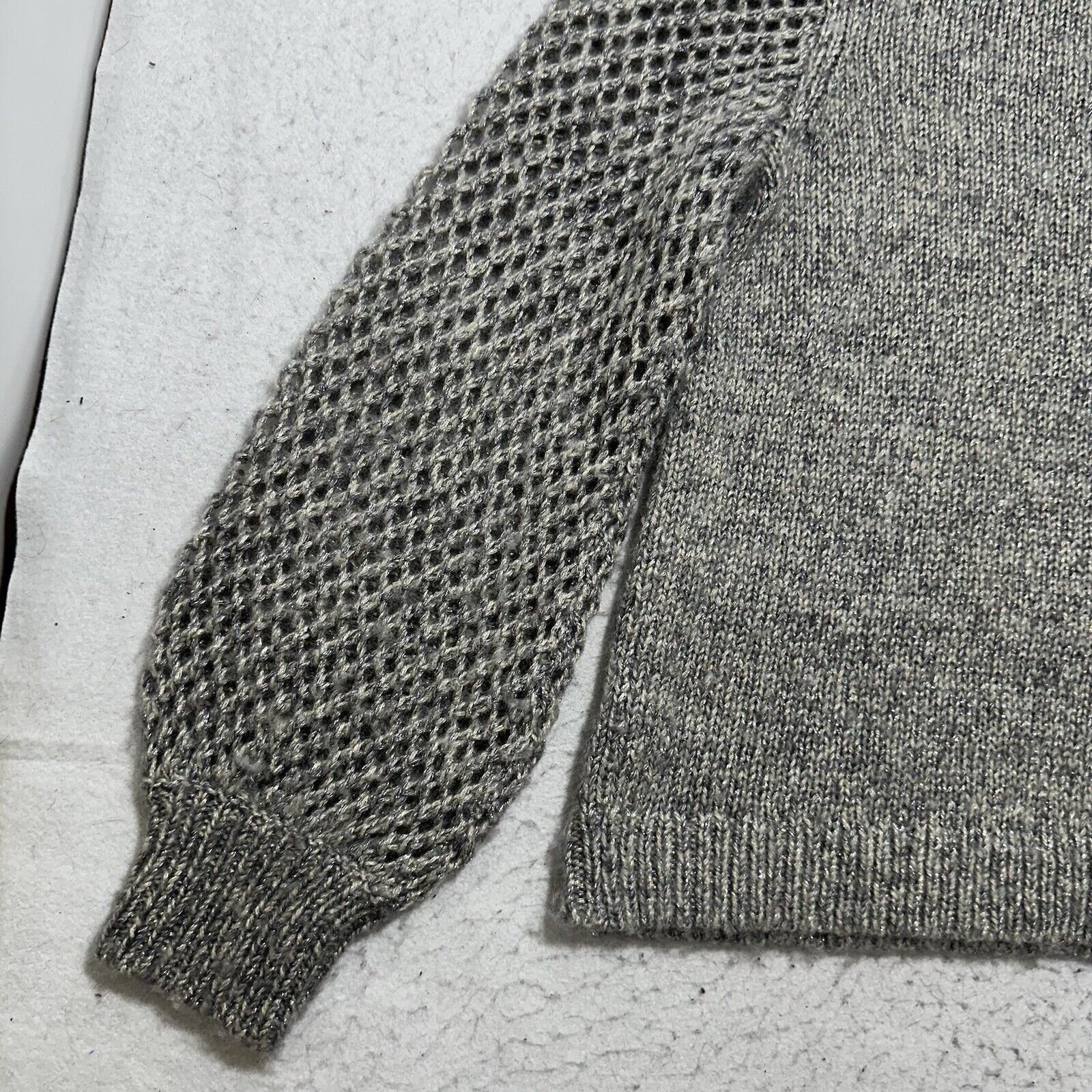 Tommy Bahama Tommy Bahama Small Wool Sweater Sparkle Open Knit Sleeve Size S / US 4 / IT 40 - 14 Thumbnail