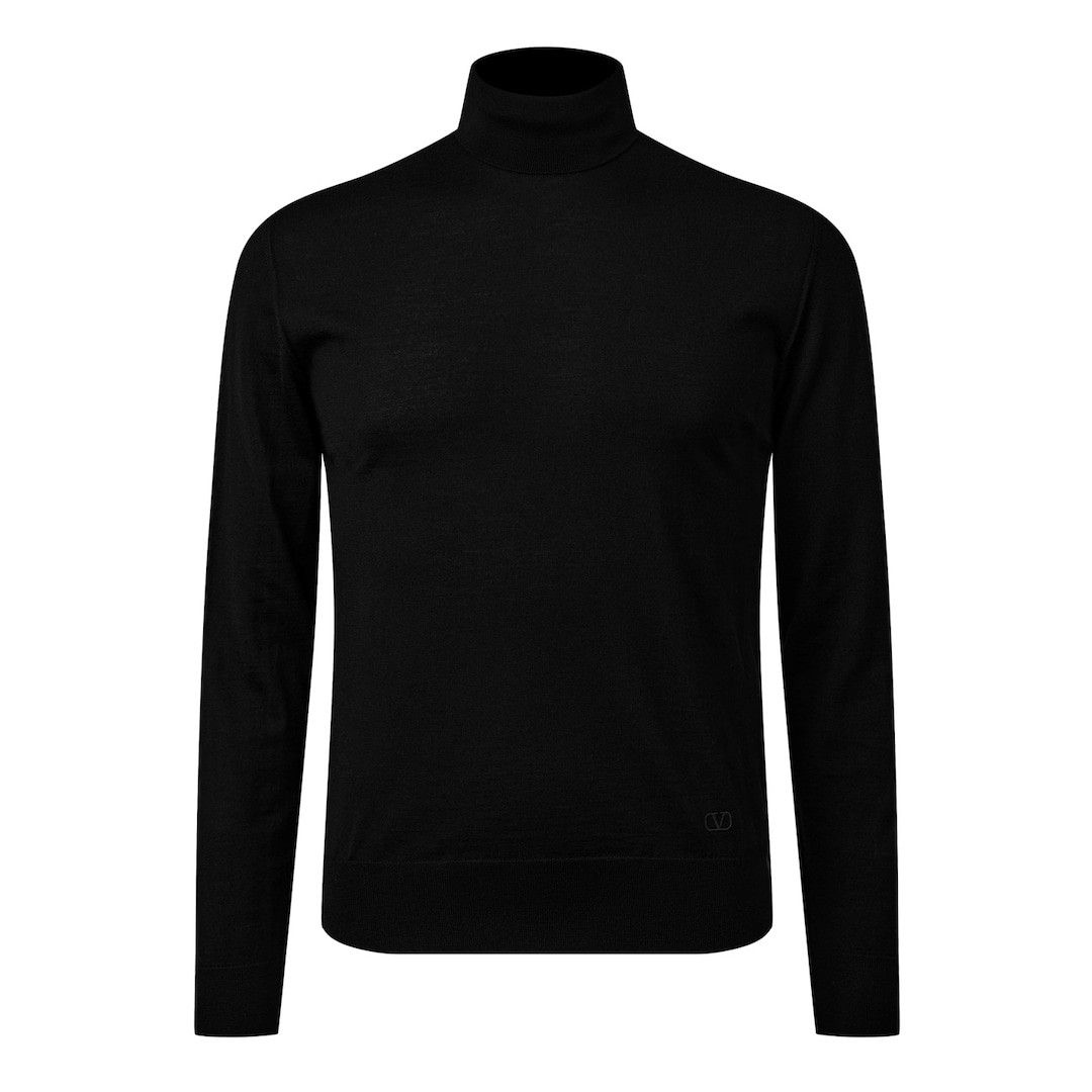Valentino o1g2r1mq0526 Knit Turtleneck Jumper in Black Size US XL / EU 56 / 4 - 1 Thumbnail