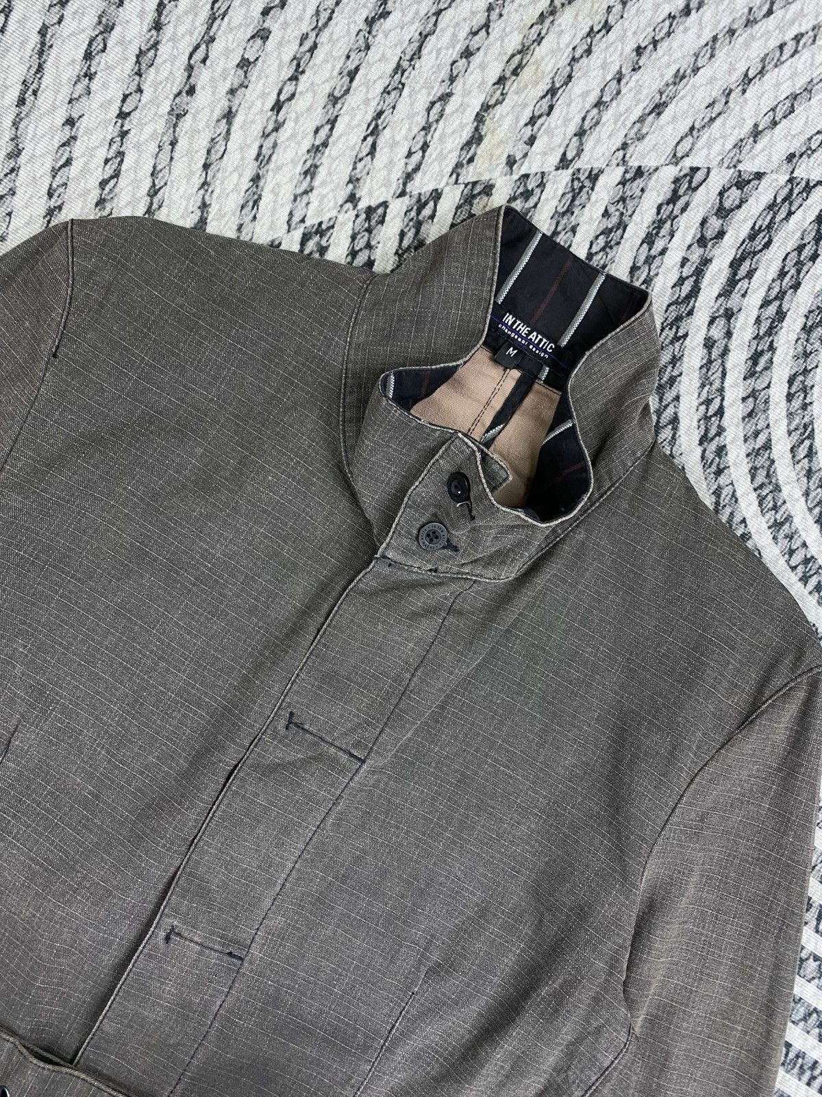 In The Attic In The Attic Grey Utility Jacket with Belt & Patterned Colar Size US M / EU 48-50 / 2 - 7 Thumbnail