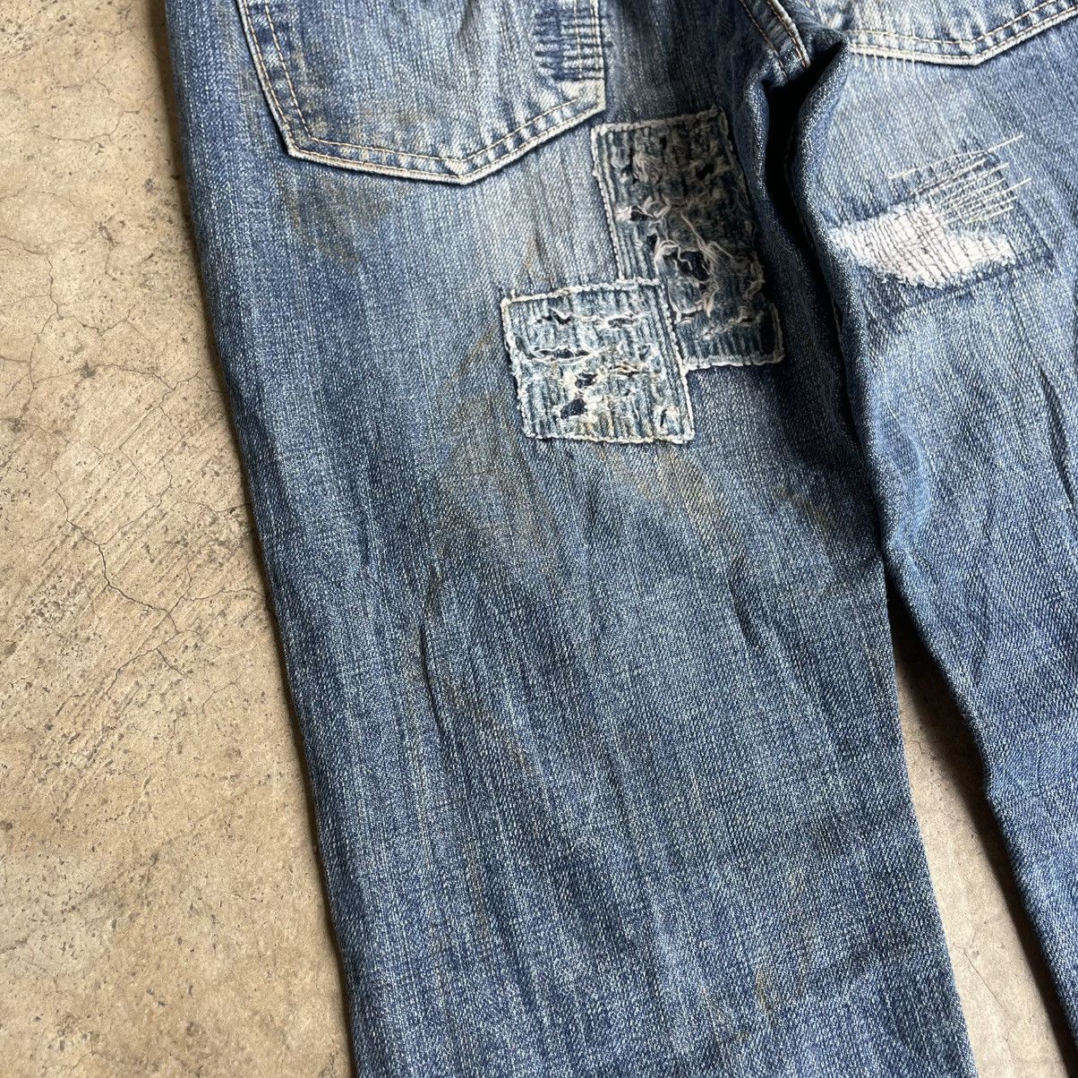 Japanese Brand 🔥🇯🇵Antgauge Patchworks Sashiko Pattern Distress Denim Jeans Size US 30 / EU 46 - 8 Thumbnail