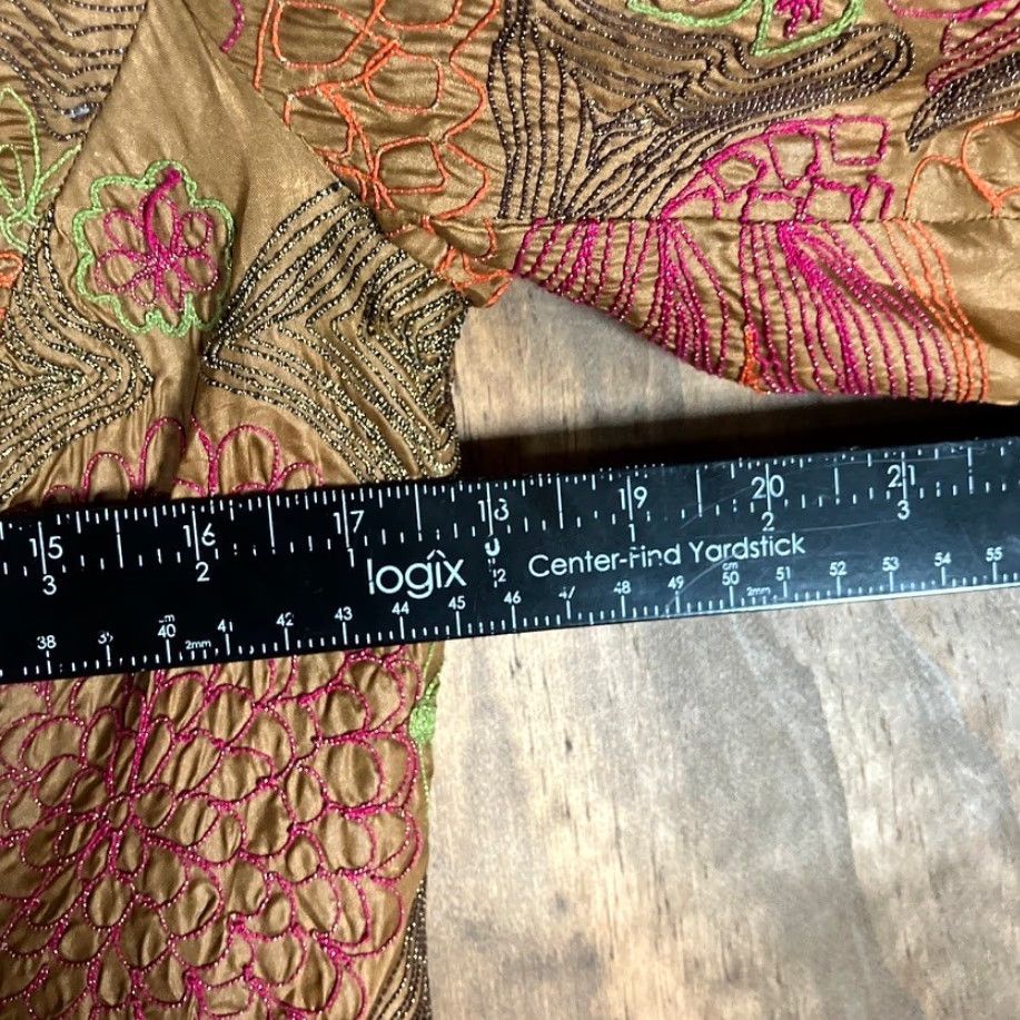 Vintage Chicos Jacket Orange Brown Floral Embroidered Hook & Eye Closure S Womens Mid-Length Regular Jacket Womens Size S / US 4 / IT 40 - 7 Thumbnail