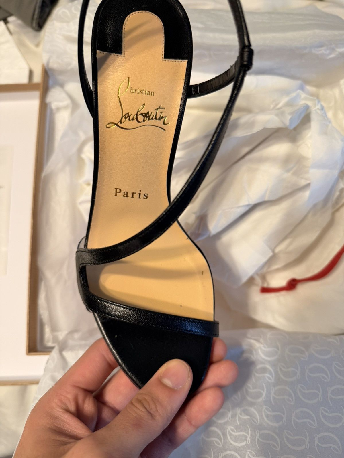 Christian Louboutin Christian Loubatin Rosalie 100MM Leather Sandals Size US 7 / IT 37 - 4 Thumbnail
