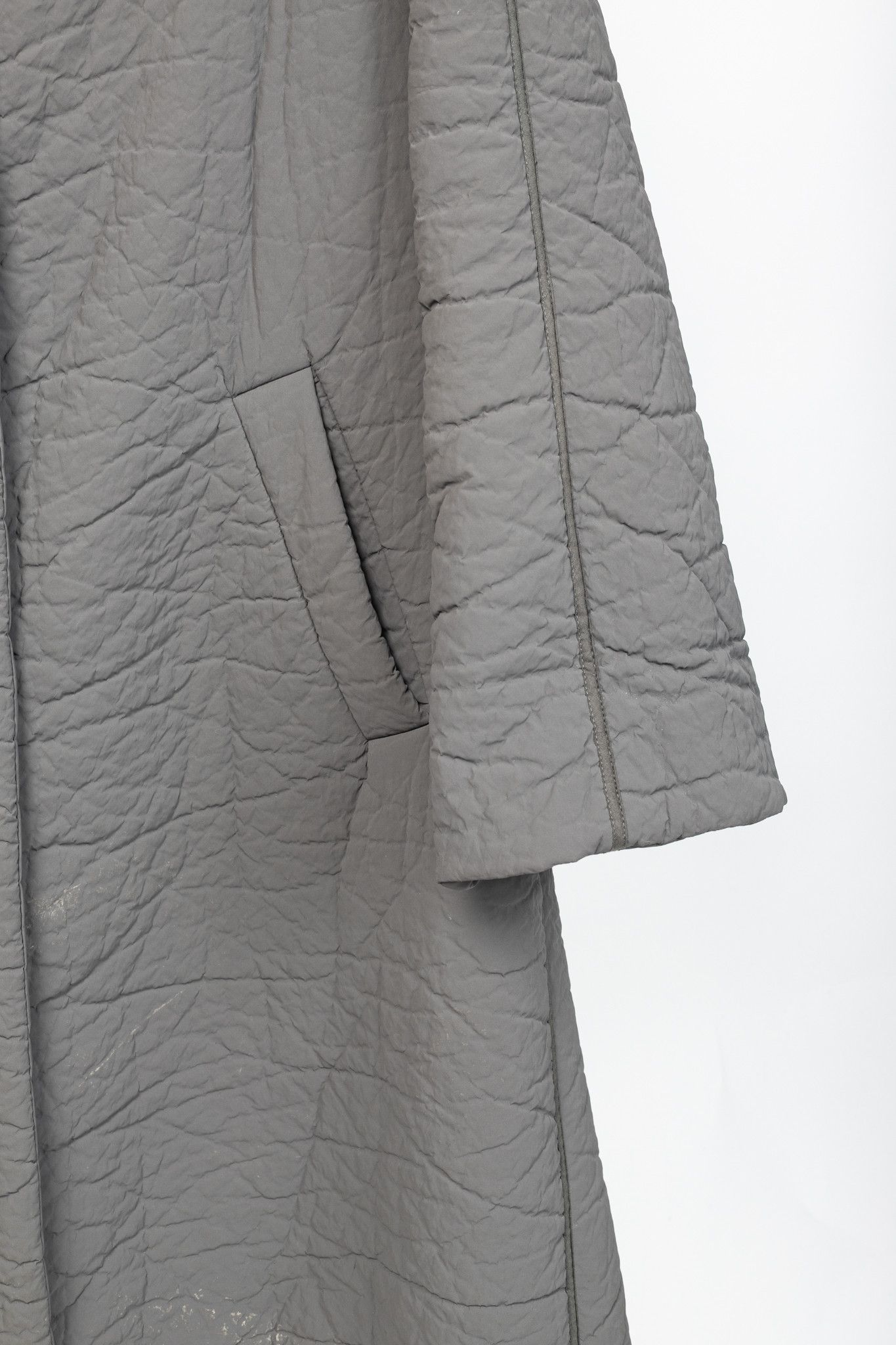 Annette Gortz Annette Gortz AW14 Clyde Grey Waxed Pebble-Texture Coat Size XL / US 12-14 / IT 48-50 - 5 Thumbnail