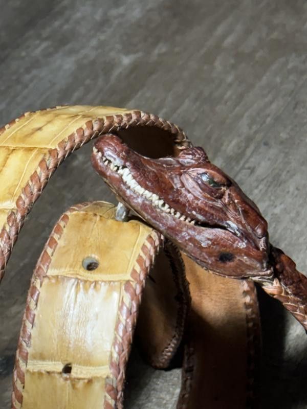 Handmade × Vintage Liquid vintage crocodile leather belt with crocodile head Size ONE SIZE - 1 Thumbnail