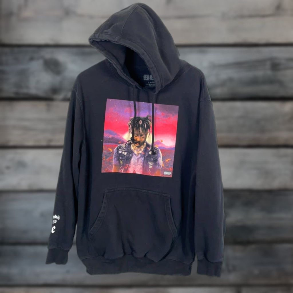 Vintage JUICE WRLD Hoodie Black Adult Large Heavyweight Graphic Print Hip Hop Mens Size US L / EU 52-54 / 3 - 1 Thumbnail