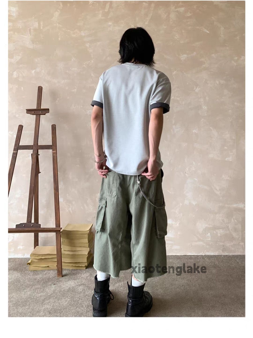 Vintage Xz washed loose baggy military outdoor cargo shorts Size US 32 / EU 48 - 2 Thumbnail