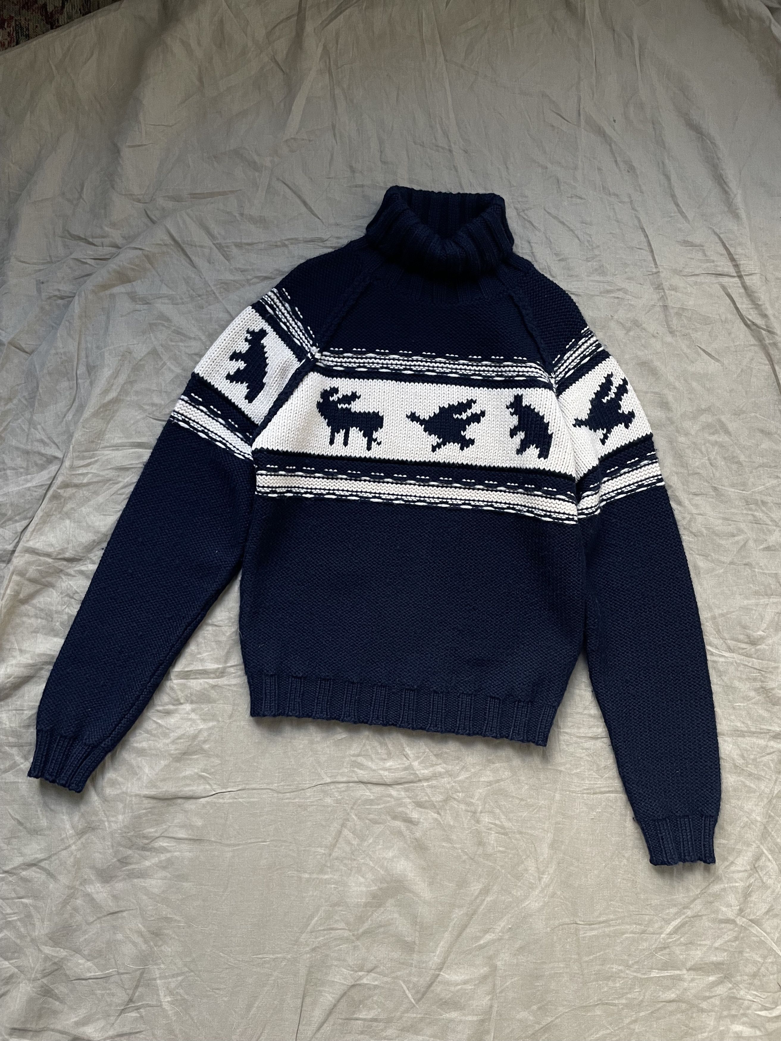 image of Cashmere Wool x Dsquared2 Knitted Wool Turtleneck Sweater 6153Ac in Blue, Men's (Size Large)