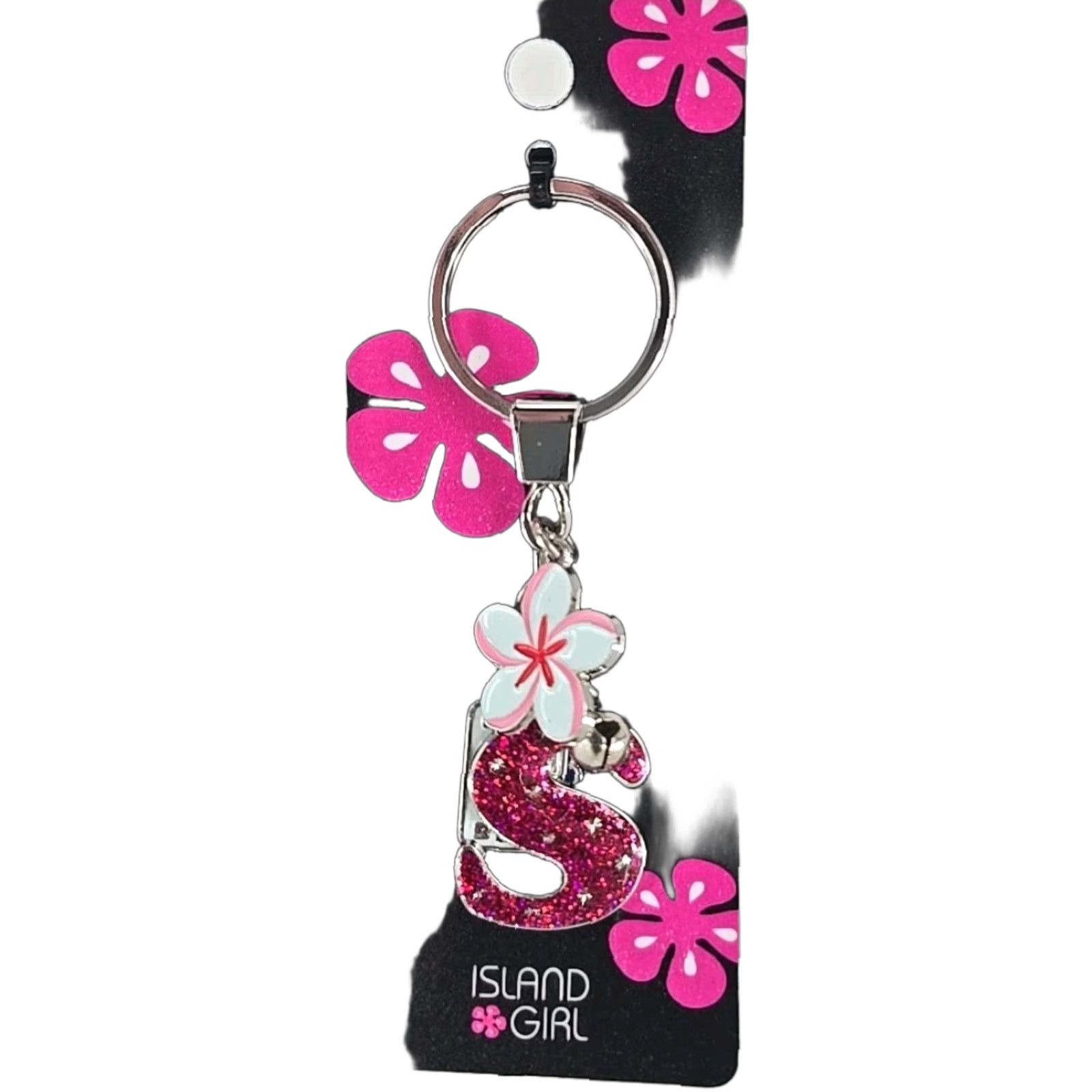 ALOHAS Aloha NWT Keychain Shirt Island Girl Island Charms Aloha I Love Hawaii Hibiscus Multicolor 3.5 in Monogram J Keychain Colorful Size ONE SIZE - 1 Thumbnail
