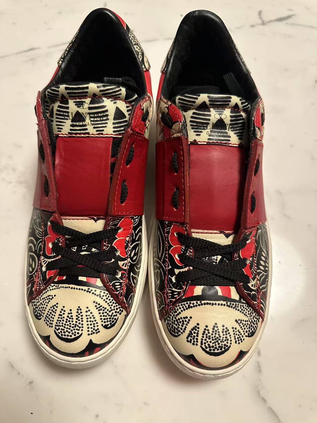 Valentino Valentino Rockstud Accents Leather Sneakers Size US 7 / IT 37 - 1 Thumbnail