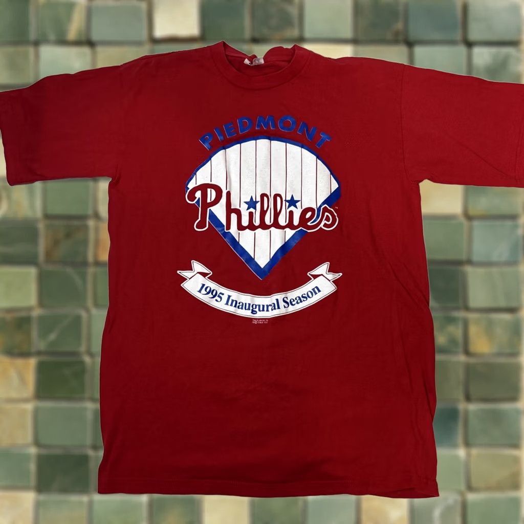 Vintage VINTAGE TNT T Shirt Men’s XL Red Piedmont Phillies Minor League 1995 Inaugural Season Mens Size US XL / EU 56 / 4 - 1 Thumbnail