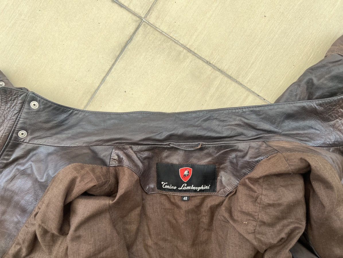Lamborghini Vintage Tonino Lamborghini Patina Dark Brown Leather Jacket Size US M / EU 48-50 / 2 - 25 Thumbnail