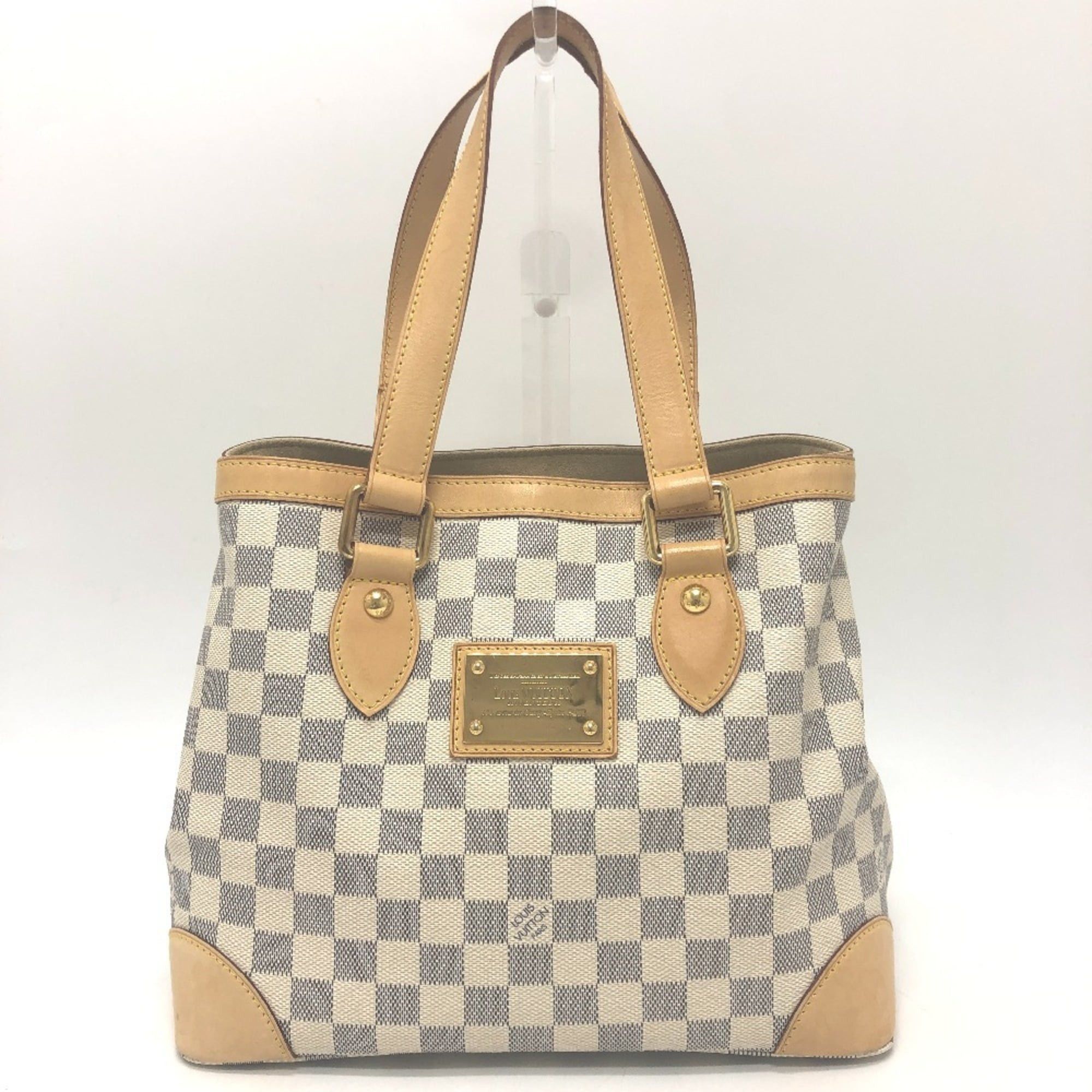 Louis Vuitton N51207 Hampstead Pm Bag, Handbag, Shoulder Tote Damier Azur Canvas, Women's, White