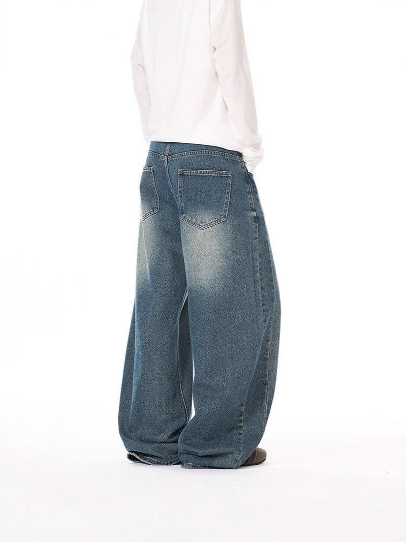 Vintage Retro street washed whiskered wide-leg scimitar jeans Size US 32 / EU 48 - 4 Thumbnail
